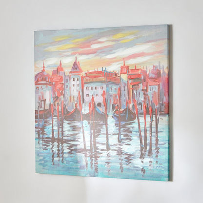 Nela Canal and Buildings Printed and Painted Framed Picture - 80x3x80 cm