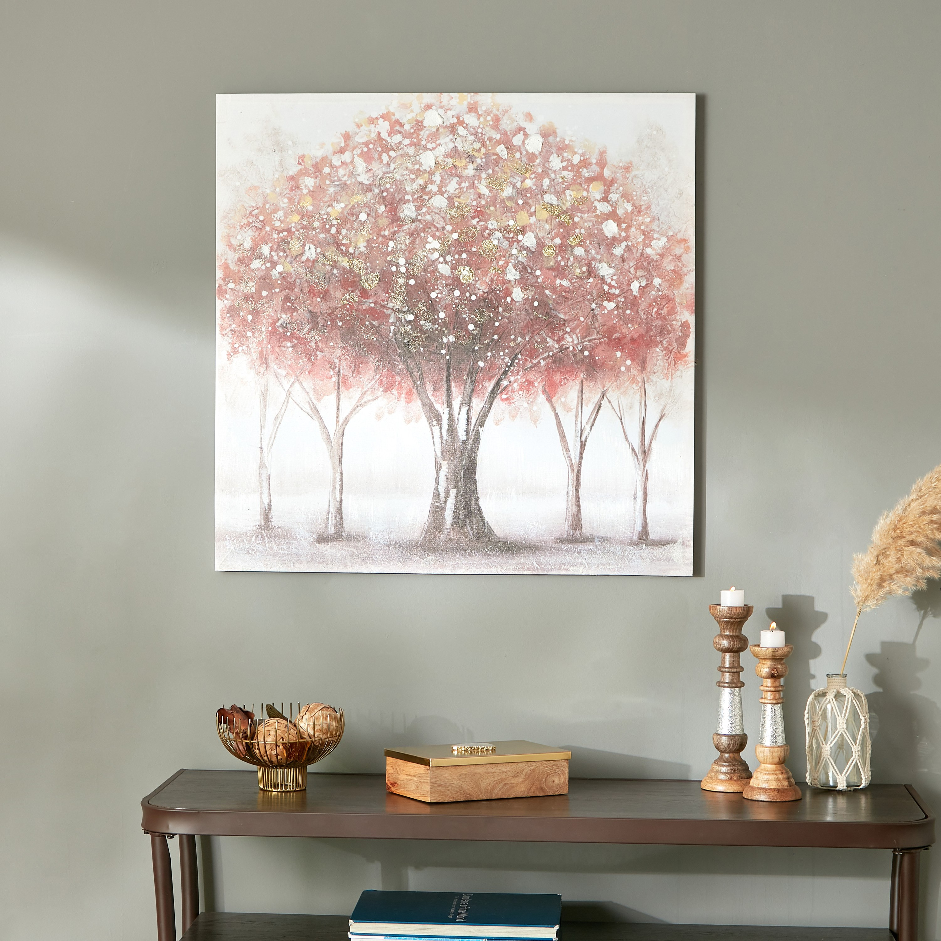 لوحة مؤطرة مطلية بطبعات شجرة من نيلا - 80x3x80 سم-hbxhomeware-hbxdecorandfurnishings-image-5