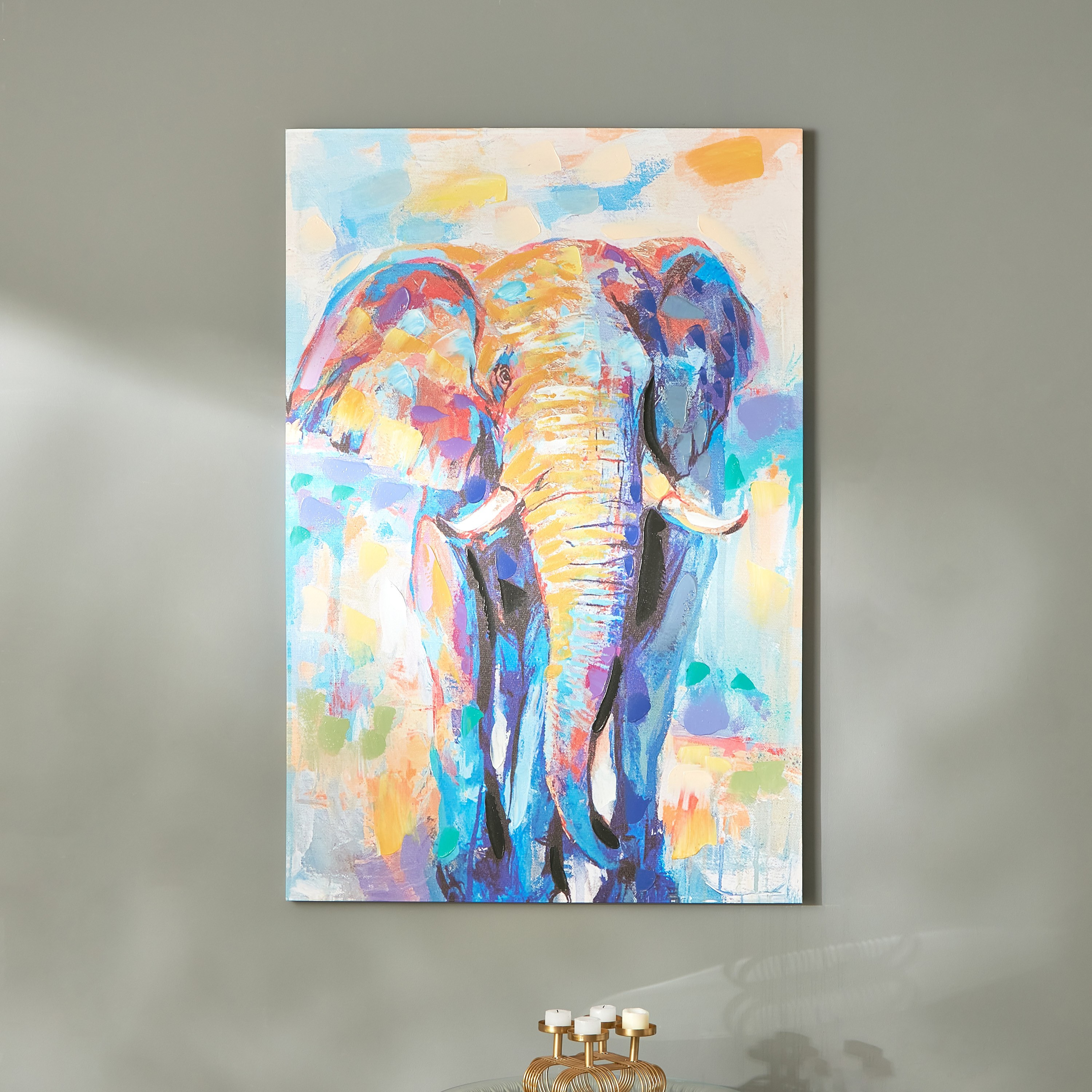 لوحة مؤطرة مطلية بتصميم فيل من نيلا - 80x3x120 سم-hbxhomeware-hbxdecorandfurnishings-image-1