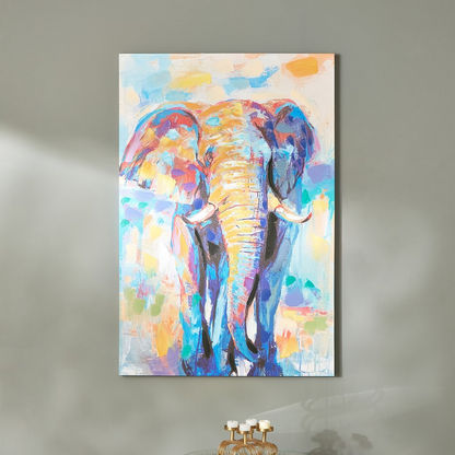 Nela Elephant Painted Framed Picture - 80x3x120 cms