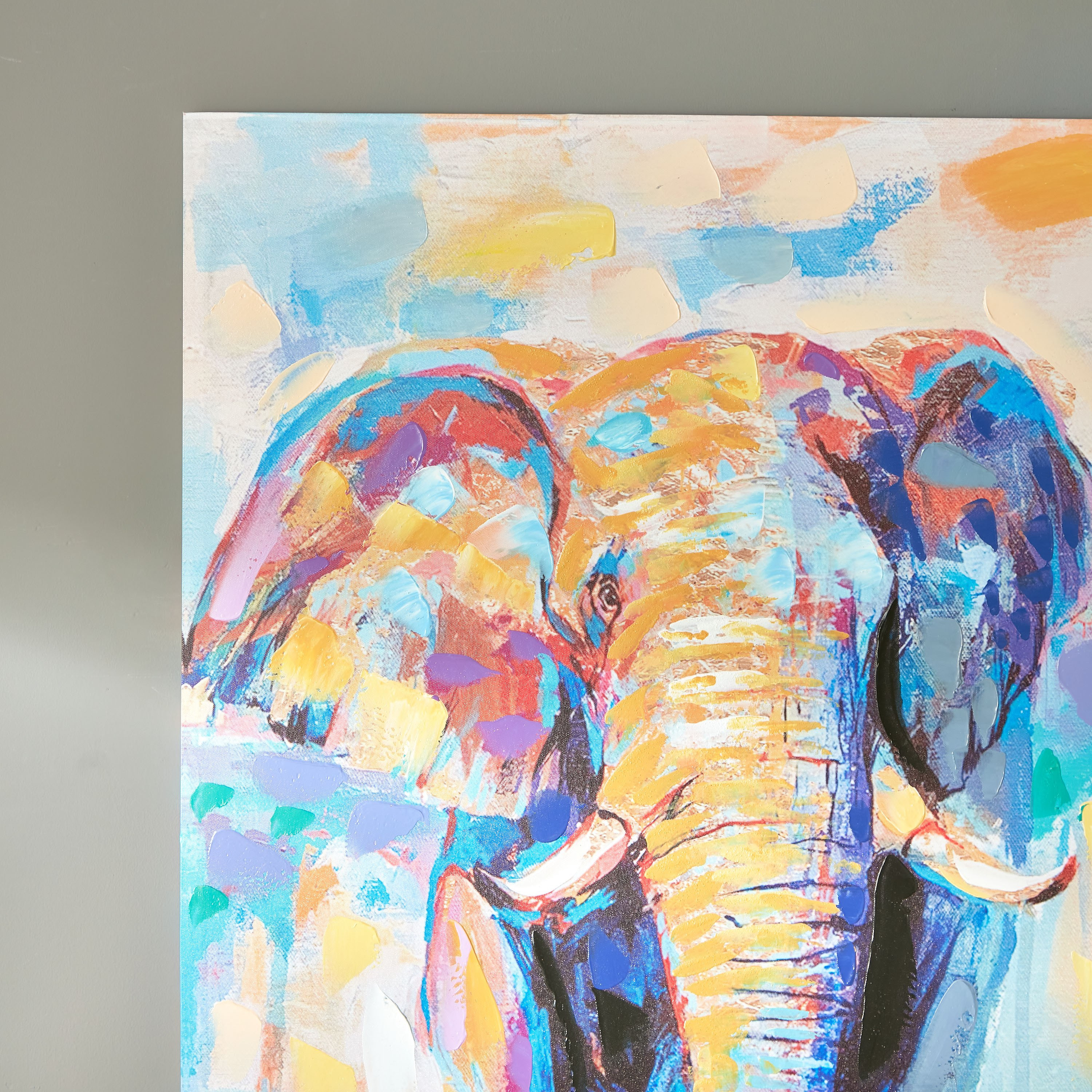 لوحة مؤطرة مطلية بتصميم فيل من نيلا - 80x3x120 سم-hbxhomeware-hbxdecorandfurnishings-image-3