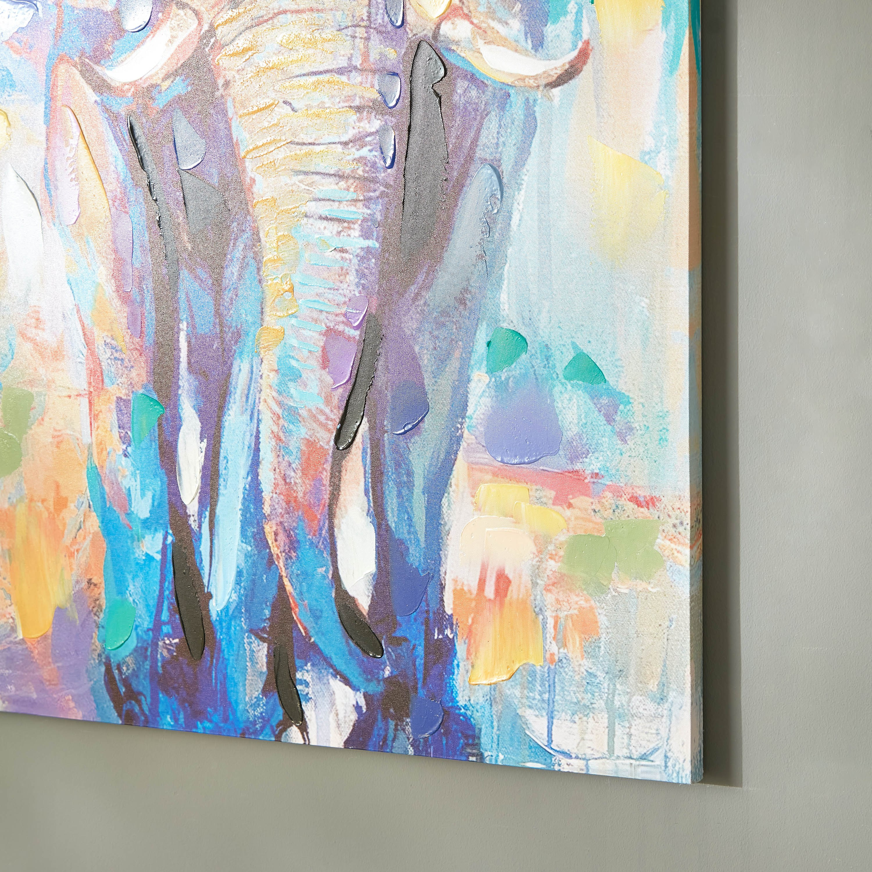 لوحة مؤطرة مطلية بتصميم فيل من نيلا - 80x3x120 سم-hbxhomeware-hbxdecorandfurnishings-image-4