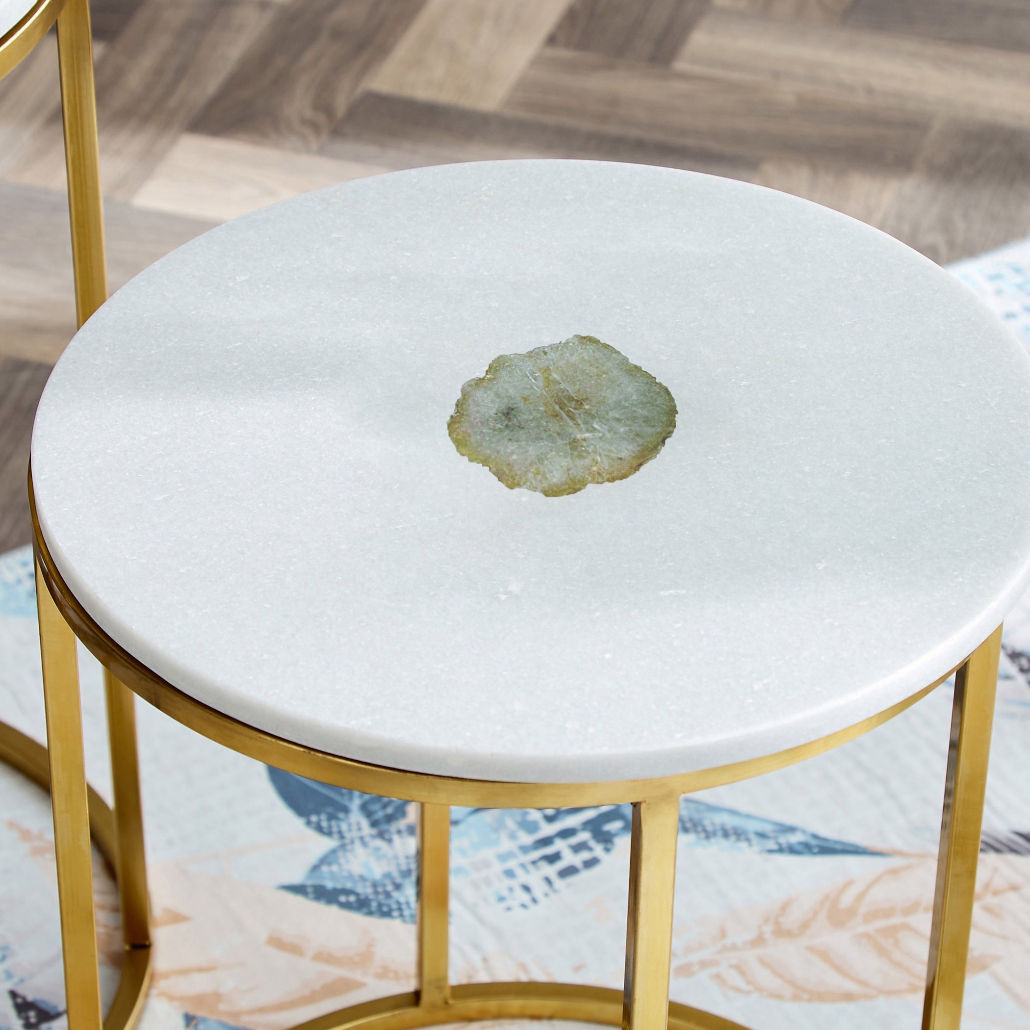 طقم طاولة جانبية من قطعتين بسطح من الرخام - سمارا من فيندرا-hbxfurniture-livingroom-nestingtables-image-5