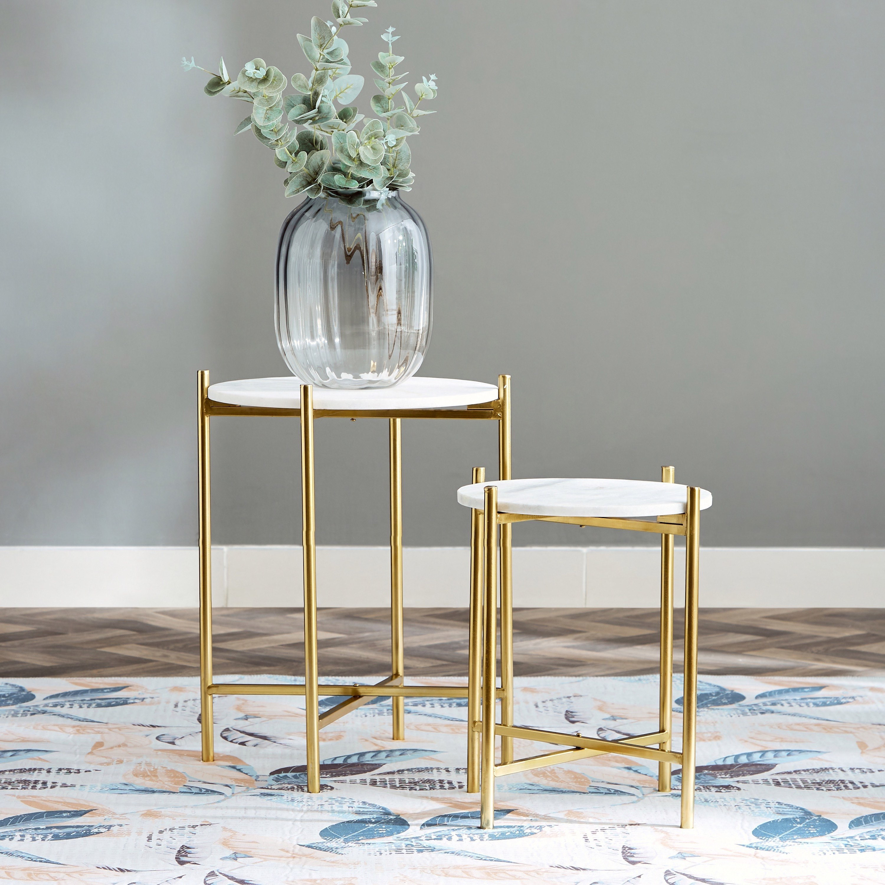 طقم طاولة جانبية من قطعتين بسطح من الرخام - أونيكس من فيندرا-hbxfurniture-livingroom-endtables-image-1
