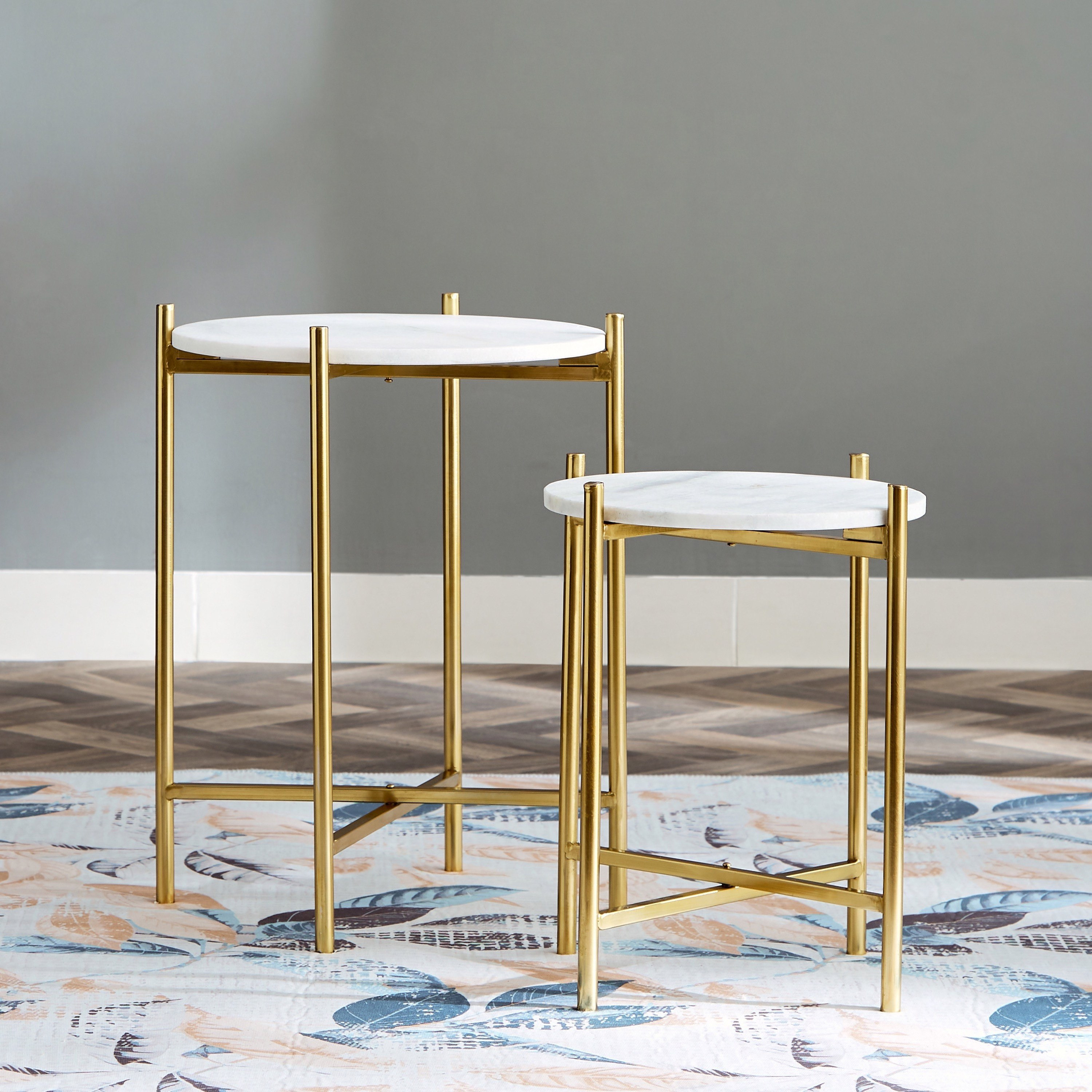 طقم طاولة جانبية من قطعتين بسطح من الرخام - أونيكس من فيندرا-hbxfurniture-livingroom-endtables-image-2