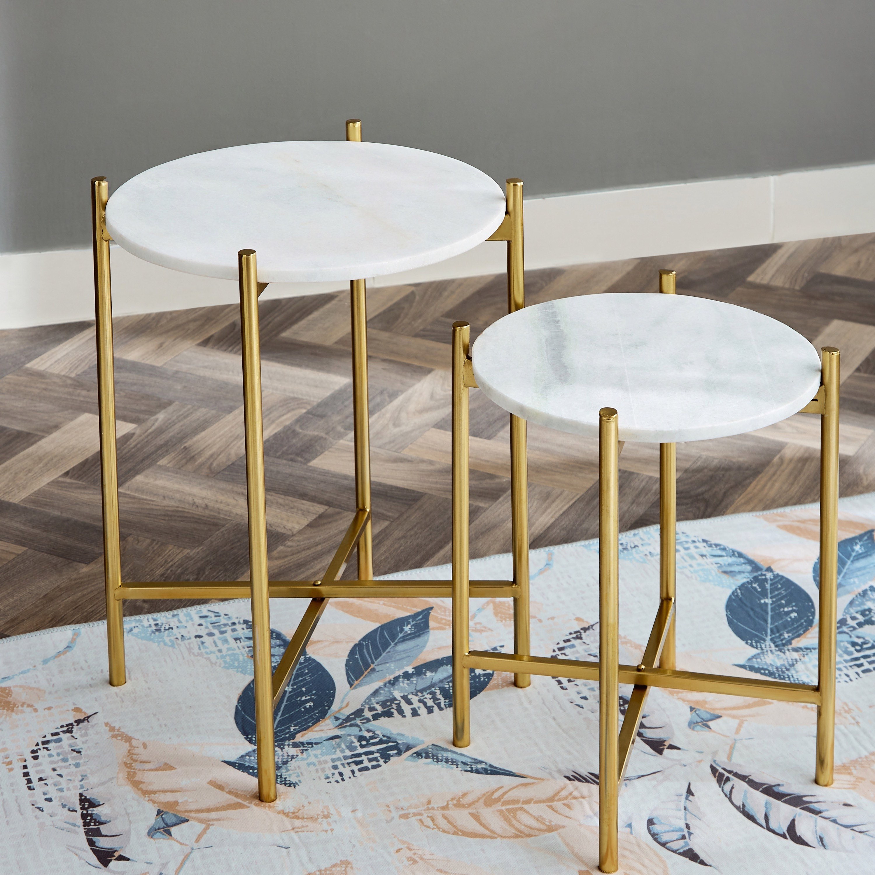 طقم طاولة جانبية من قطعتين بسطح من الرخام - أونيكس من فيندرا-hbxfurniture-livingroom-endtables-image-5