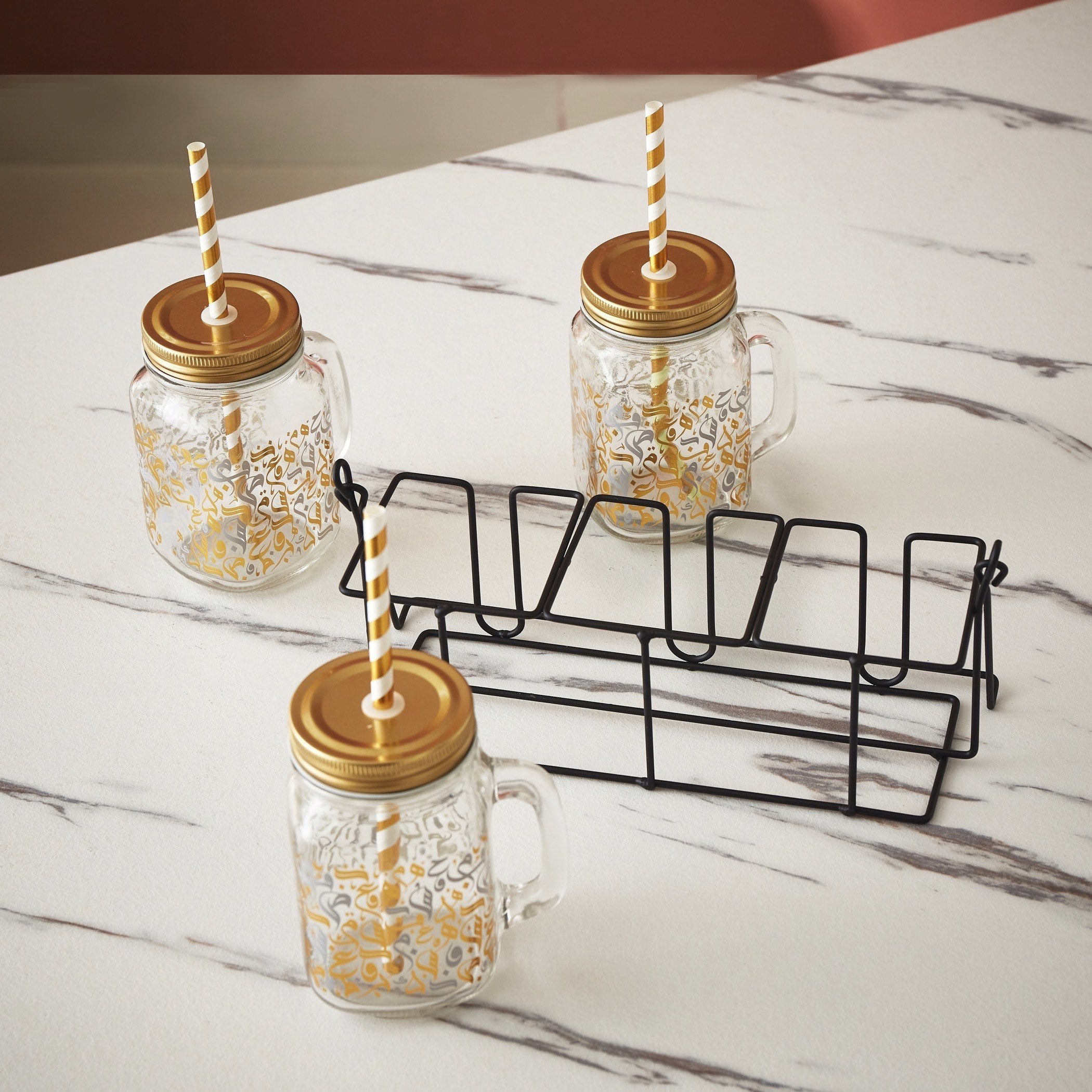 جرة ماسون 3 قطع مع حامل كاليجرافي- 450 مل-hbxhomeware-hbxkitchen-image-3