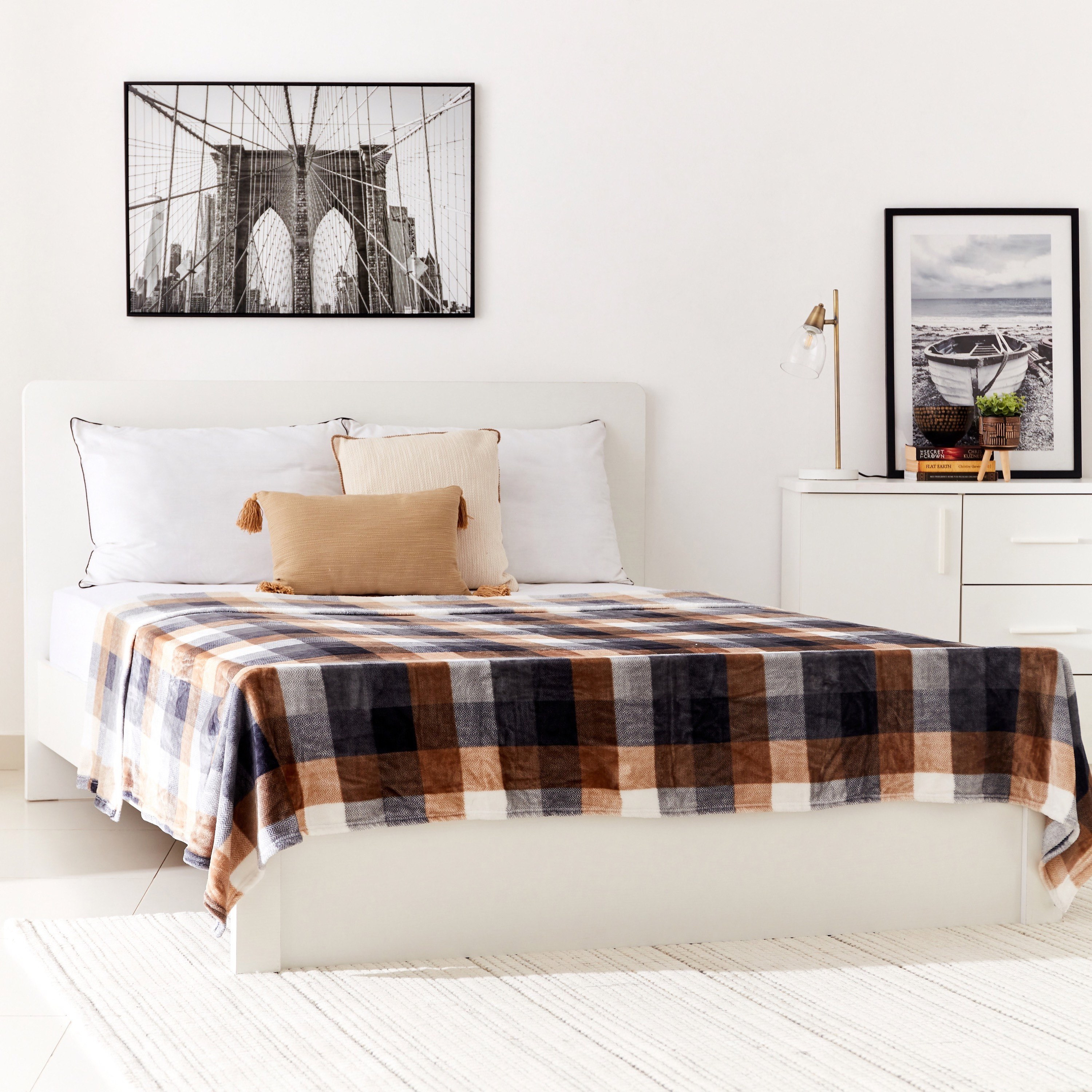 بطانية مزدوجة فلانيل بطبعات كاروهات من ماتريكس - 150x200 سم-hbxhomeware-hbxbedroom-image-5