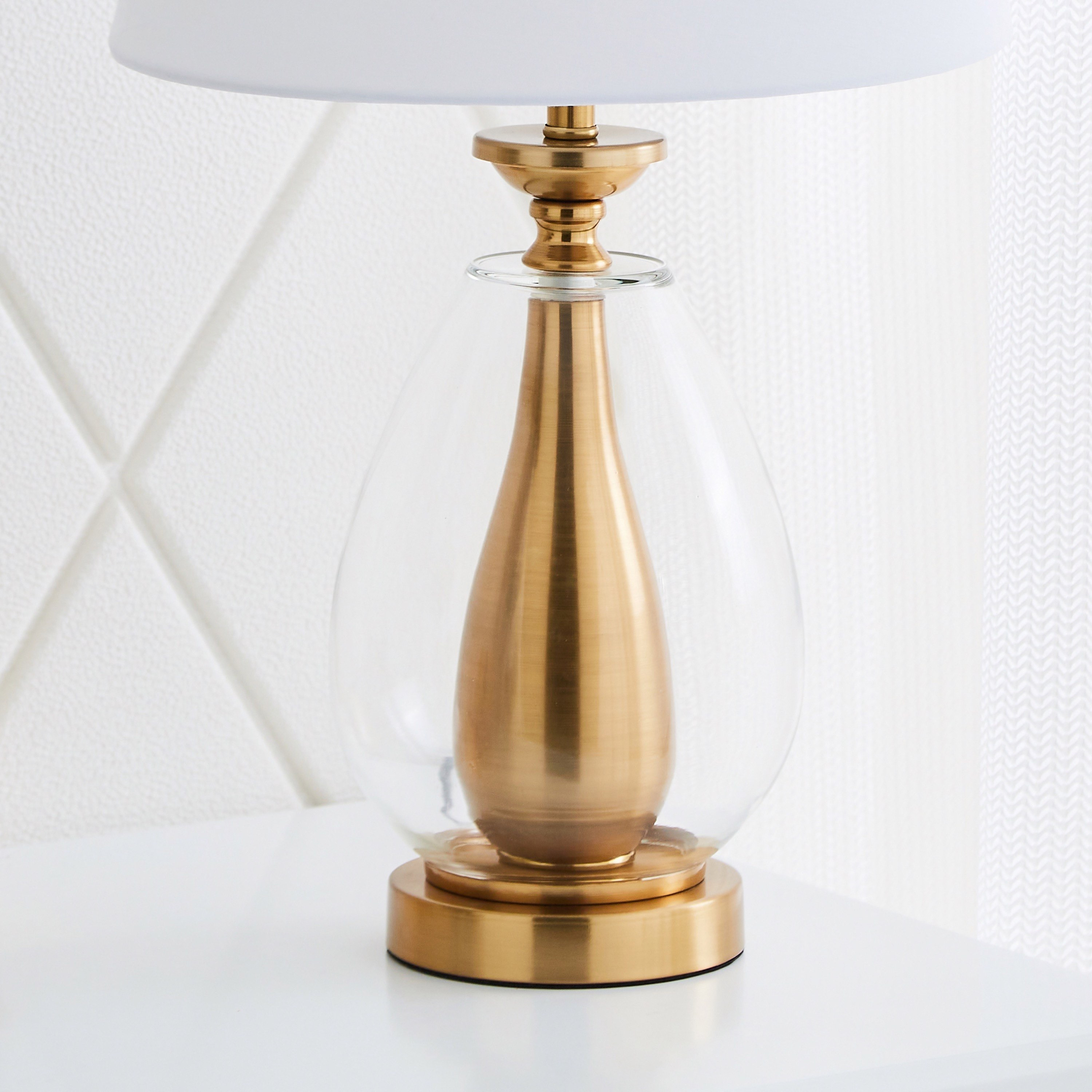 Diego Premium Metal Table Lamp with Oval Glass Base - 30x54 cm-hbxlivingroom-lighting-tablelamps-image-3