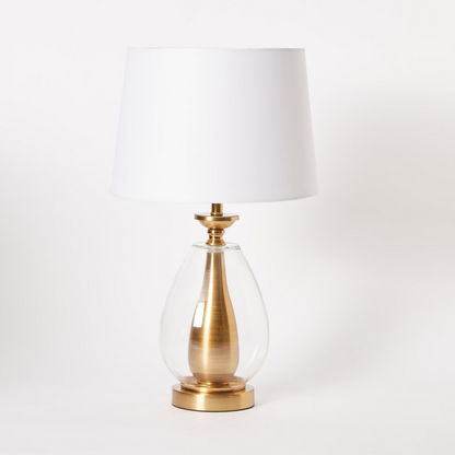 Diego Premium Metal Table Lamp with Oval Glass Base - 30x54 cm