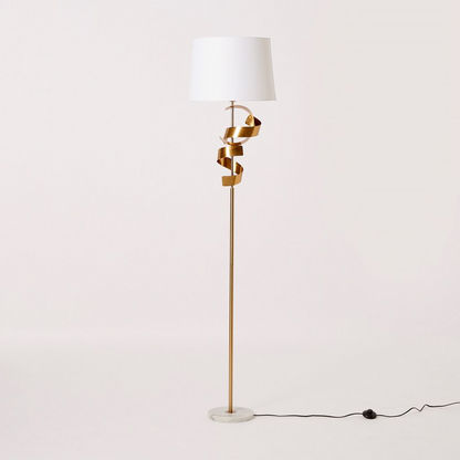 Leo Premium Metal Floor Lamp with Ceramic Base - 41x176 cms