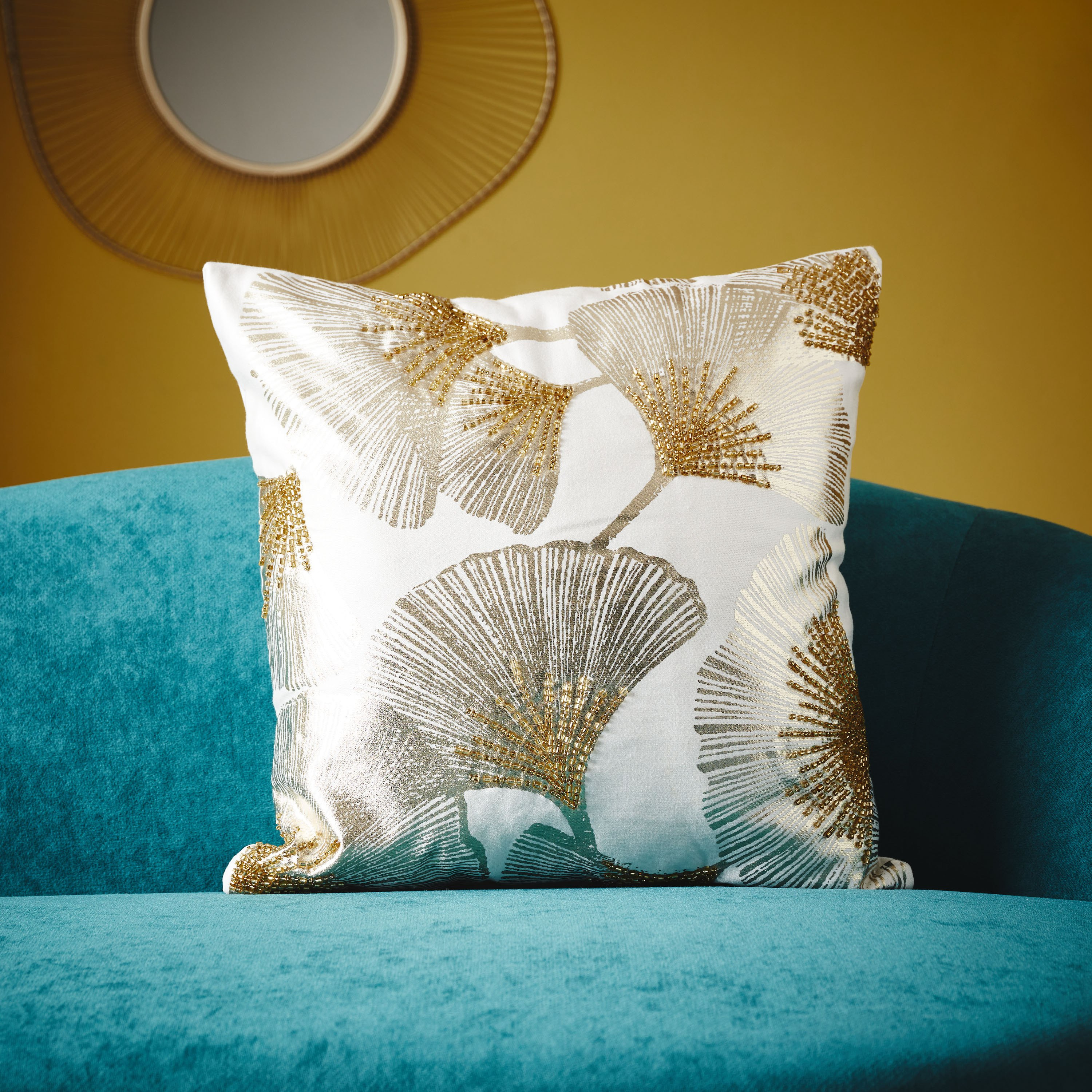 غطاء وسادة قطن بطبعات ومزين بالخرز من جينكو - 45x45 سم-PROMO_HB_AE_B1G1_250925-image-1