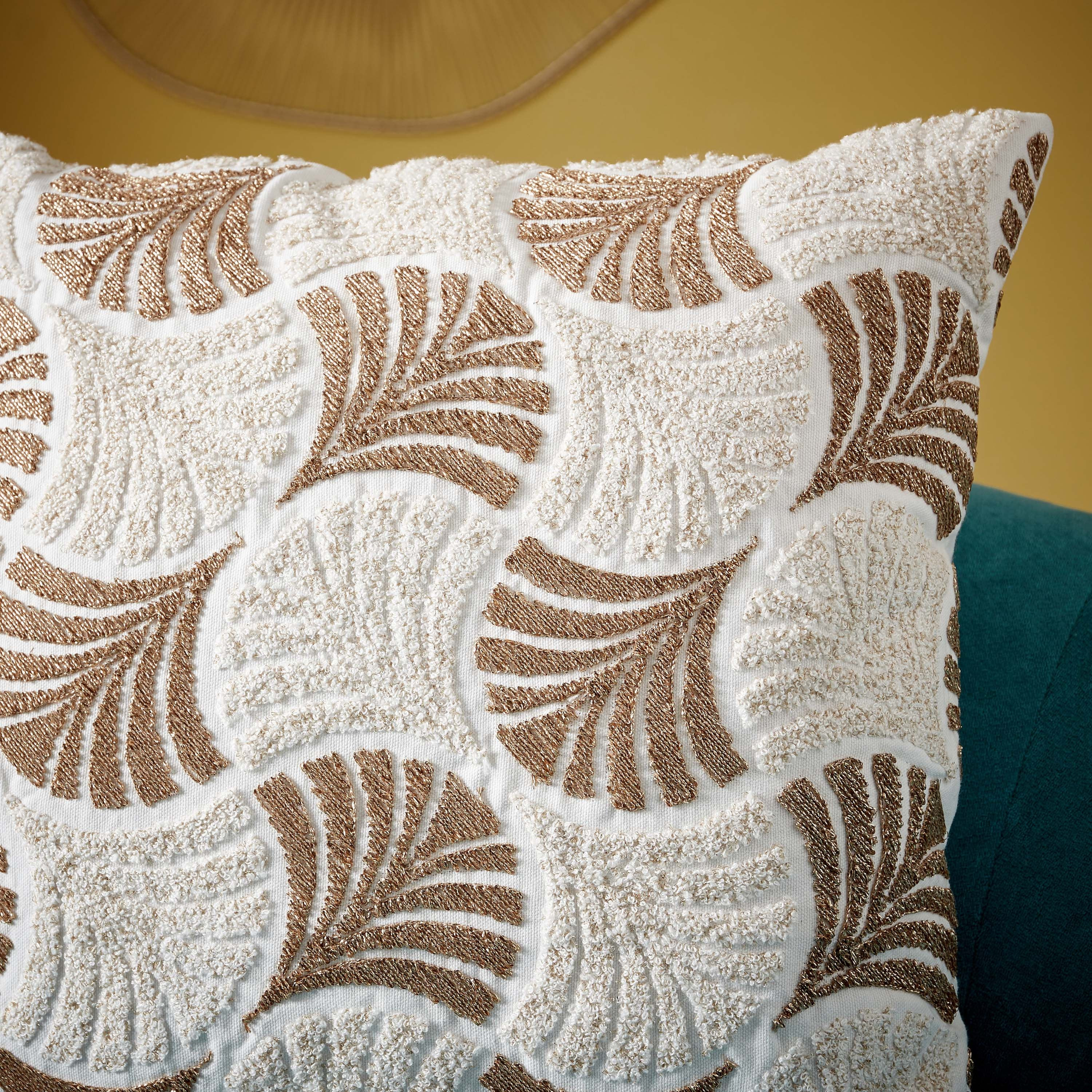 غطاء وسادة قطن مطرز من جينكو - 45x45 سم-hbxhomeware-cushionsandcovers-cushioncovers-image-2