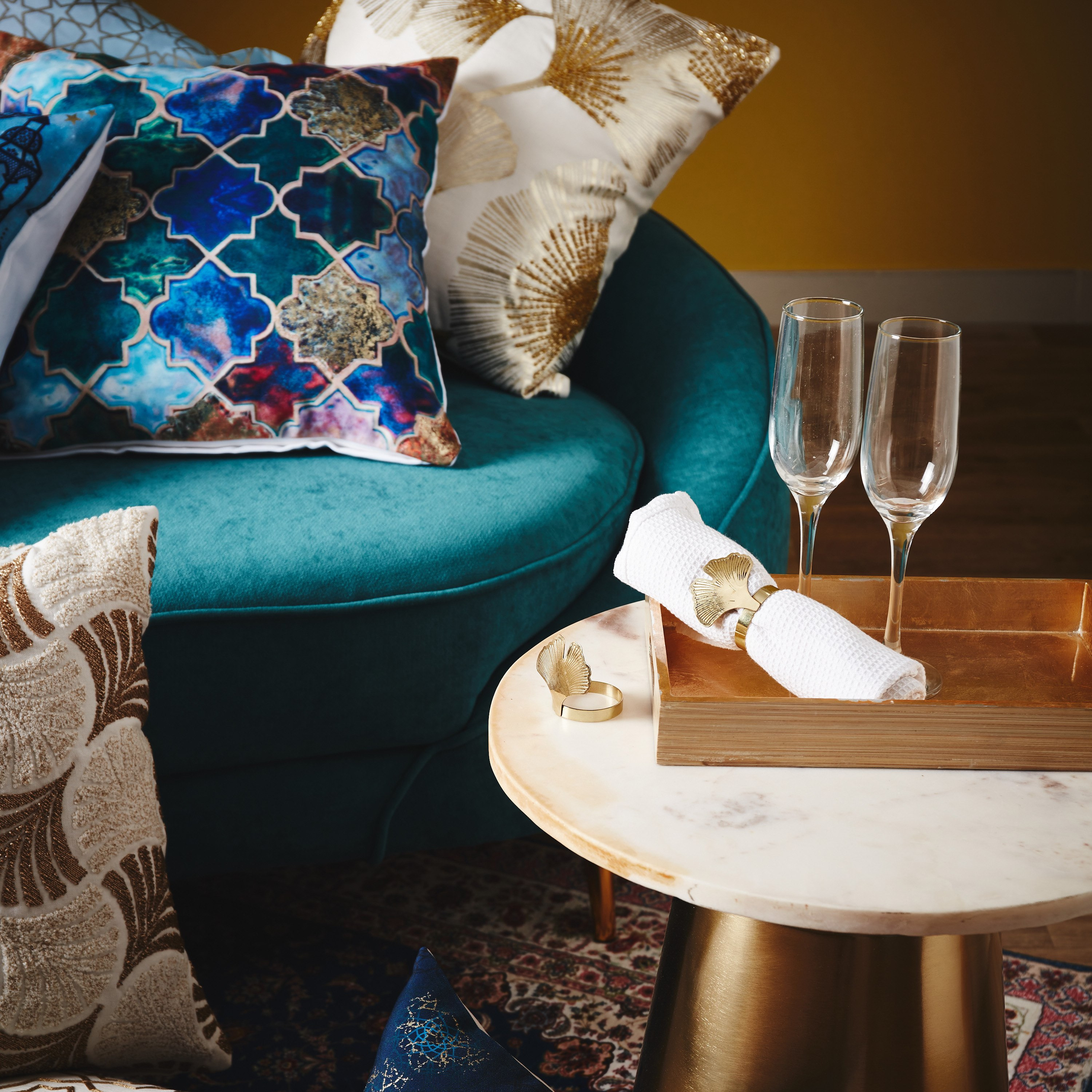 حلقات مناديل سفرة معدنية بتصميم جينكو - طقم من قطعتين-hbxdecorandfurnishings-homefurnishings-tablelinens-image-4