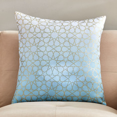 Arabesque Foil and Digital Printed Cushion Cover - 45x45 cms