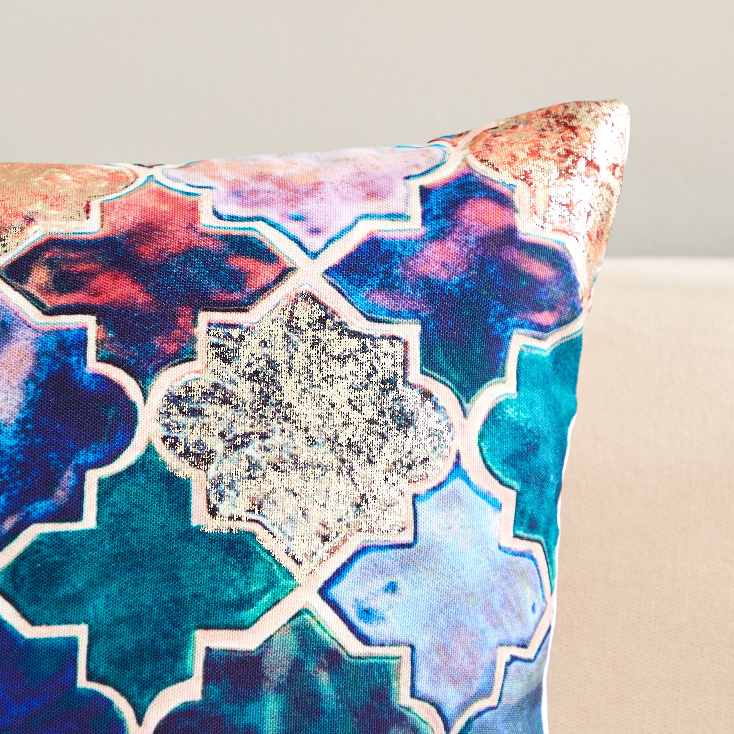 Arabesque Trellis Foil and Digital Printed Cushion Cover - 45x45 cm-hbxhomeware-cushionsandcovers-cushioncovers-image-2
