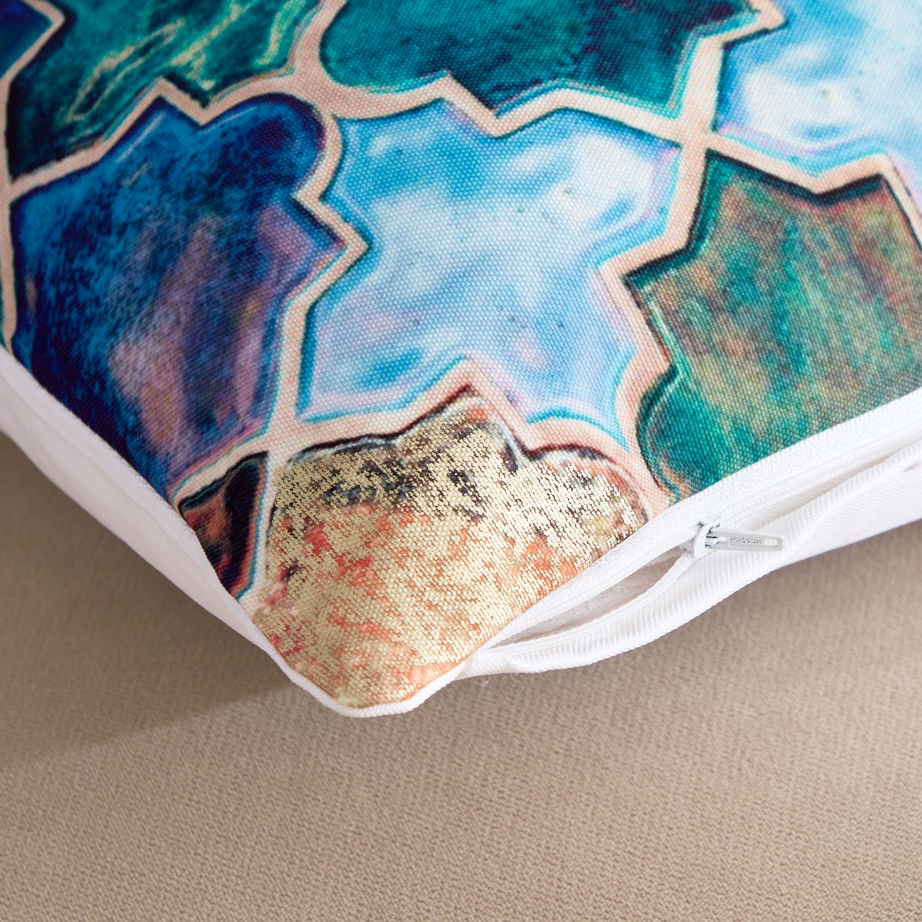 Arabesque Trellis Foil and Digital Printed Cushion Cover - 45x45 cm-hbxhomeware-cushionsandcovers-cushioncovers-image-3