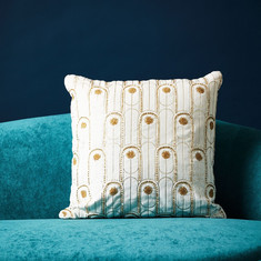 Ambridge Ella Foil and Beaded Cotton Velvet Cushion Cover - 45x45 cms
