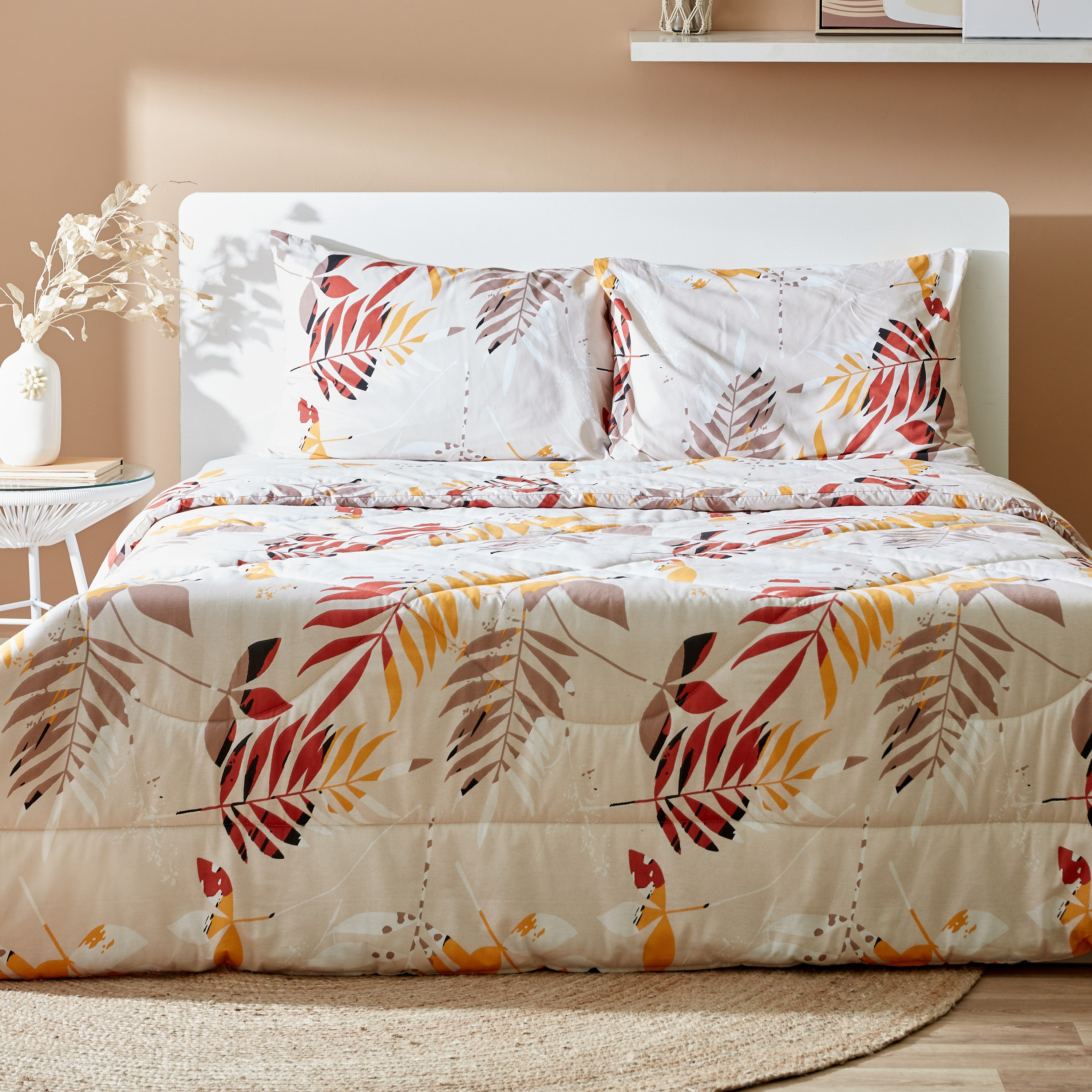 طقم لحاف كينج قطن 3 قطع بطبعات من بريل- 220x240 سم-hbxhomeware-hbxdecorandfurnishings-image-1
