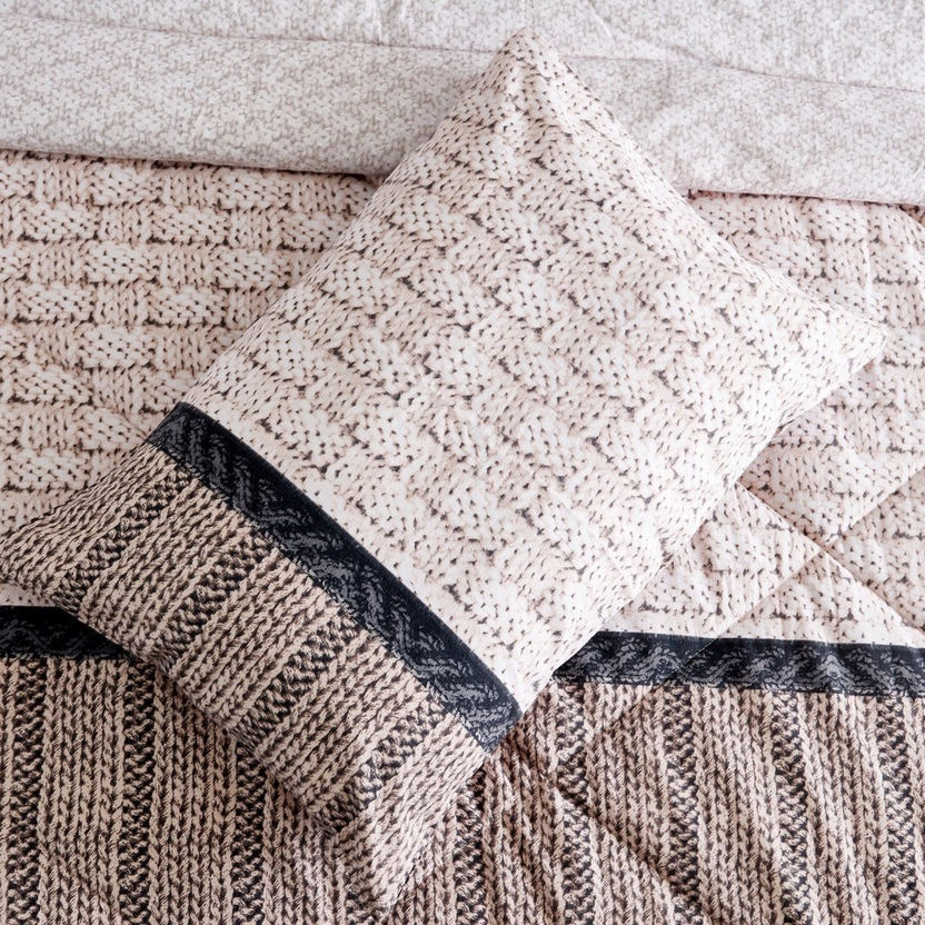 Adeline 2-Piece Cotton Flannel Twin Comforter Set - 150x220 cm-Comforter Sets-image-3