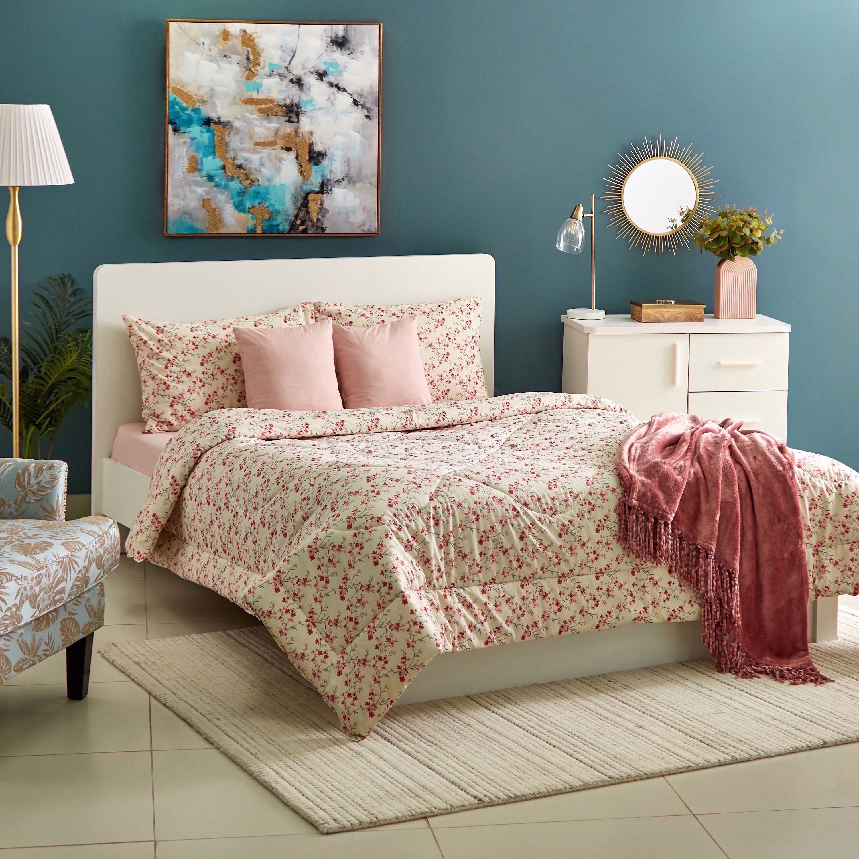 طقم لحاف كينج قطن بطبعات قطعتين من كوين - 150x220 سم-hbxhomeware-hbxdecorandfurnishings-image-6