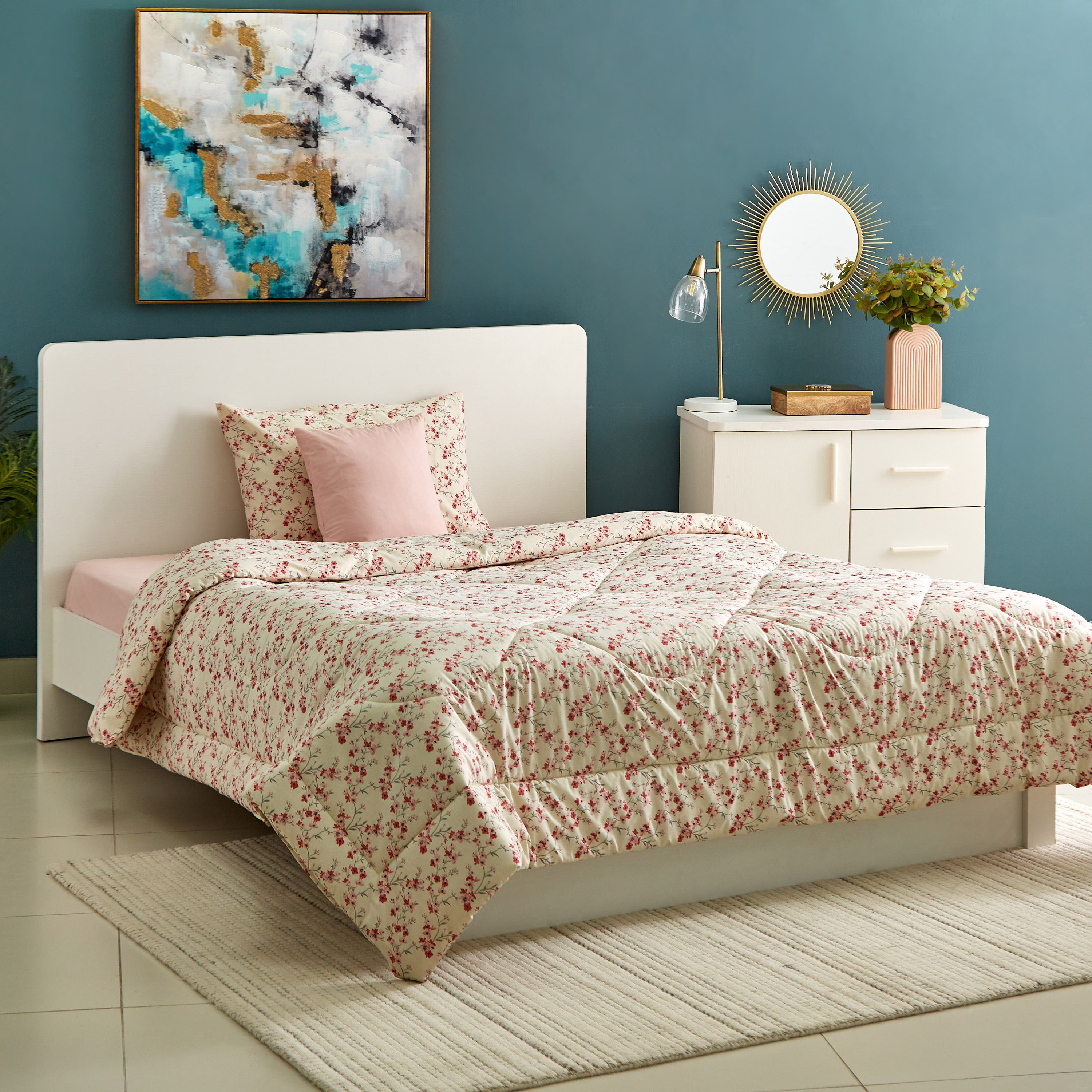 طقم لحاف مزدوج قطن 4 قطع من كوين - 150x220 سم-hbxhomeware-hbxdecorandfurnishings-image-1