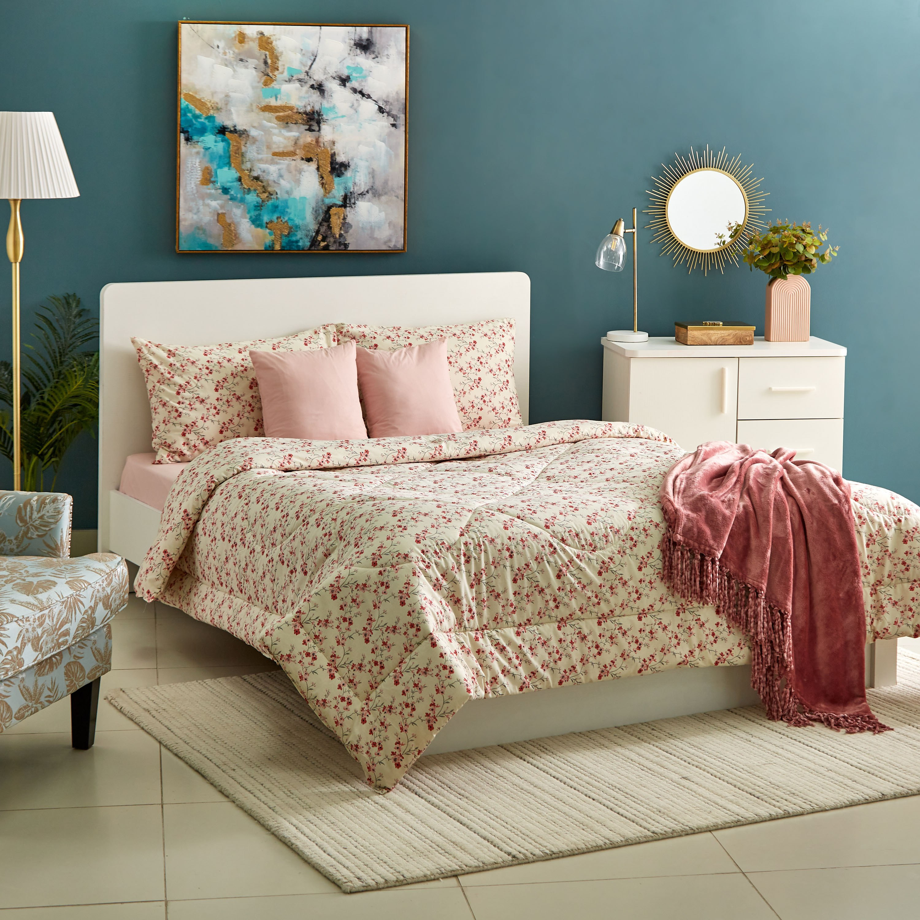 طقم لحاف مزدوج قطن 4 قطع من كوين - 150x220 سم-hbxhomeware-hbxdecorandfurnishings-image-7