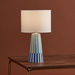 Valerie Ceramic Striped Table Lamp - 25x25x45 cm-Table Lamps-thumbnailMobile-1