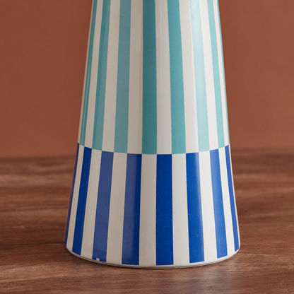 Valerie Ceramic Striped Table Lamp - 25x25x45 cms