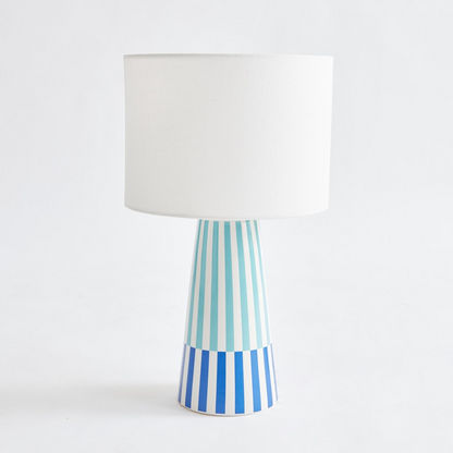 Valerie Ceramic Striped Table Lamp - 25x25x45 cms