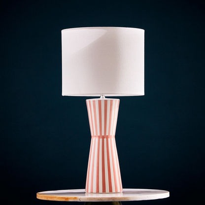 Valerie Ceramic Hourglass Table Lamp - 28x28x58 cms