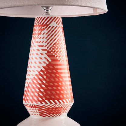 Valerie Ceramic Geometric Design Table Lamp - 24x24x59 cm