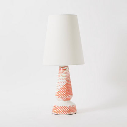 Valerie Ceramic Geometric Design Table Lamp - 24x24x59 cms