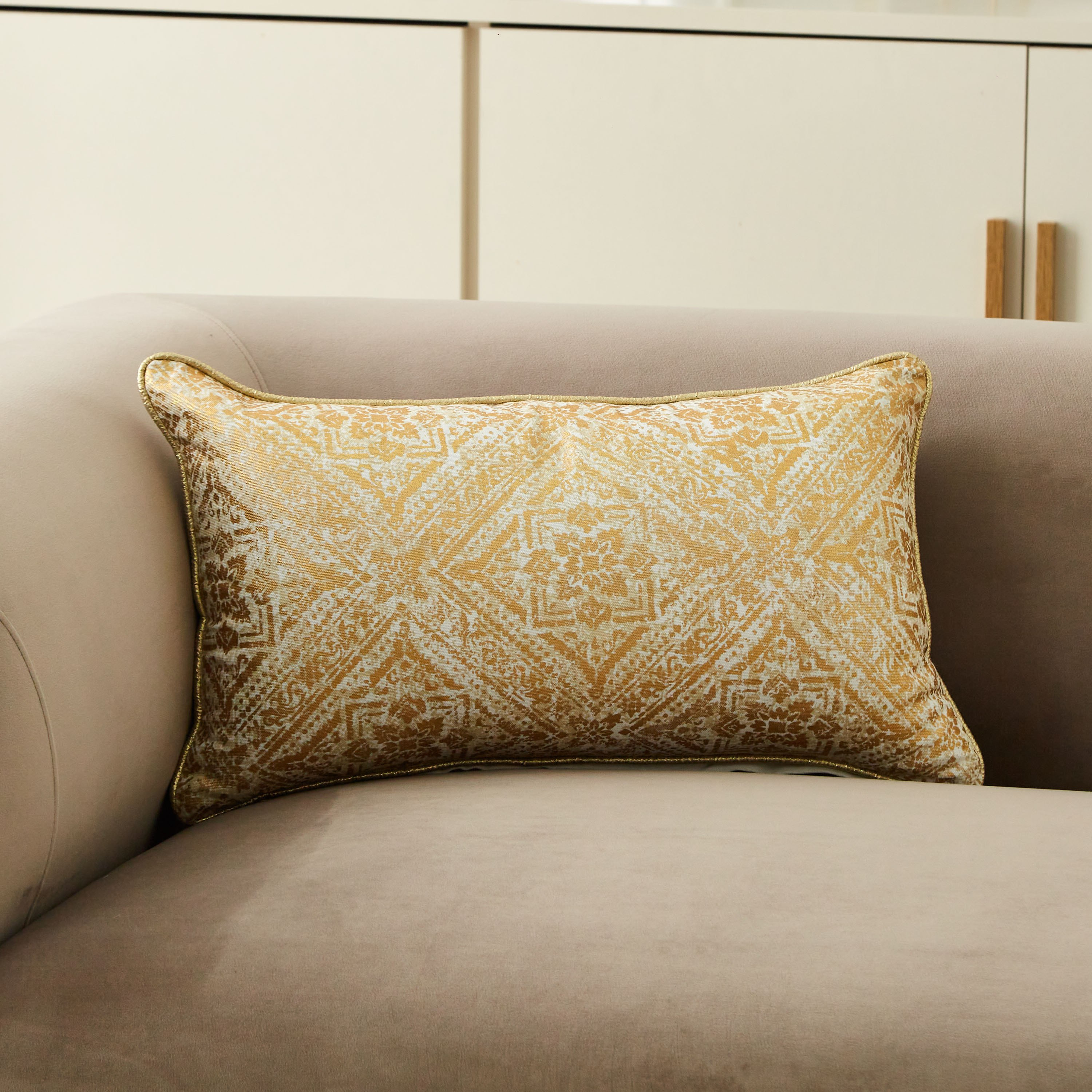 Petra Emma Foil Printed Filled Cushion - 30x50 cm-hbxlivingroom-furnishings-cushionsandcovers-filledcushions-image-1