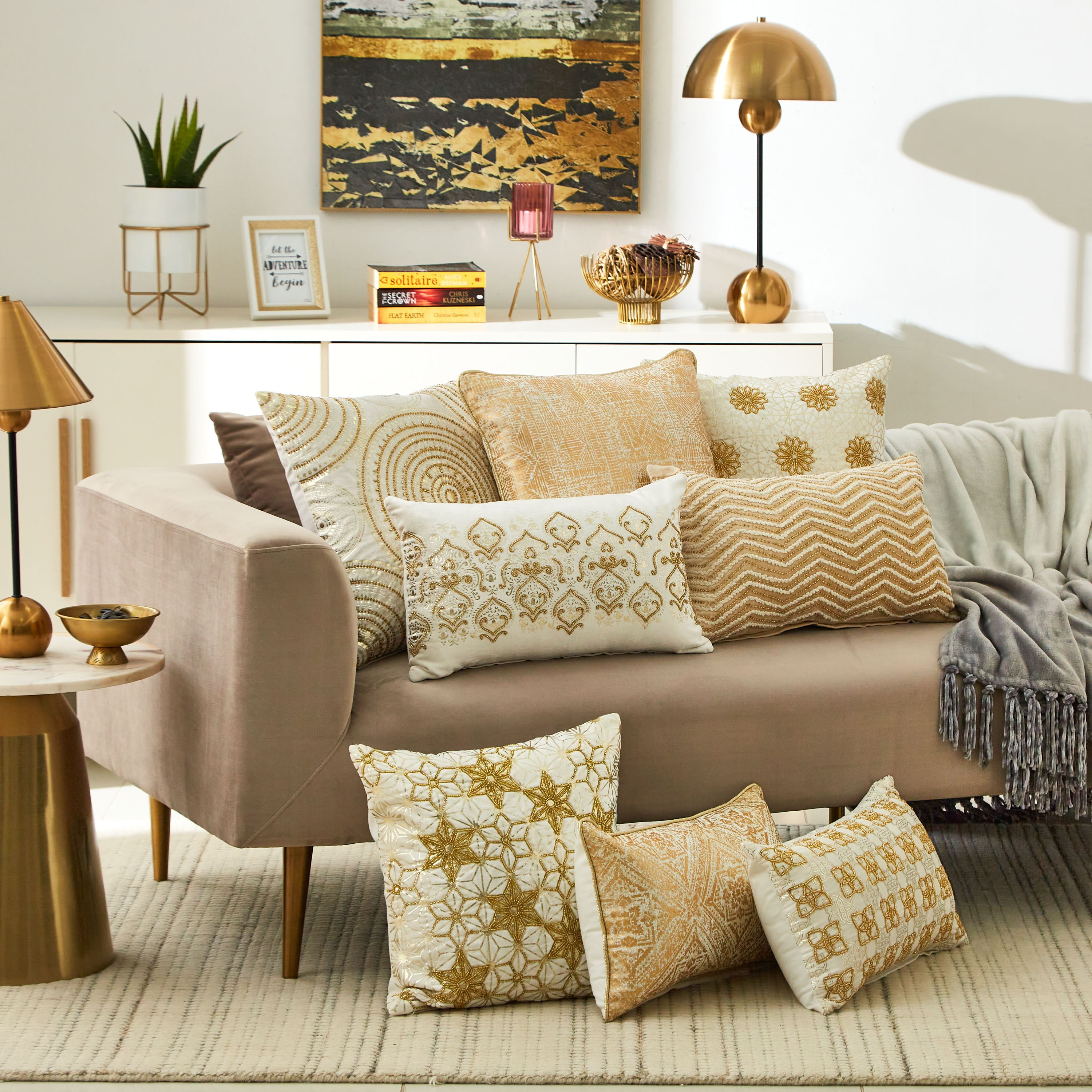 Petra Emma Foil Printed Filled Cushion - 30x50 cm-hbxlivingroom-furnishings-cushionsandcovers-filledcushions-image-4