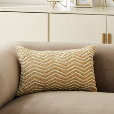Petra Karin Velvet Beaded Filled Cushion - 30x50 cms