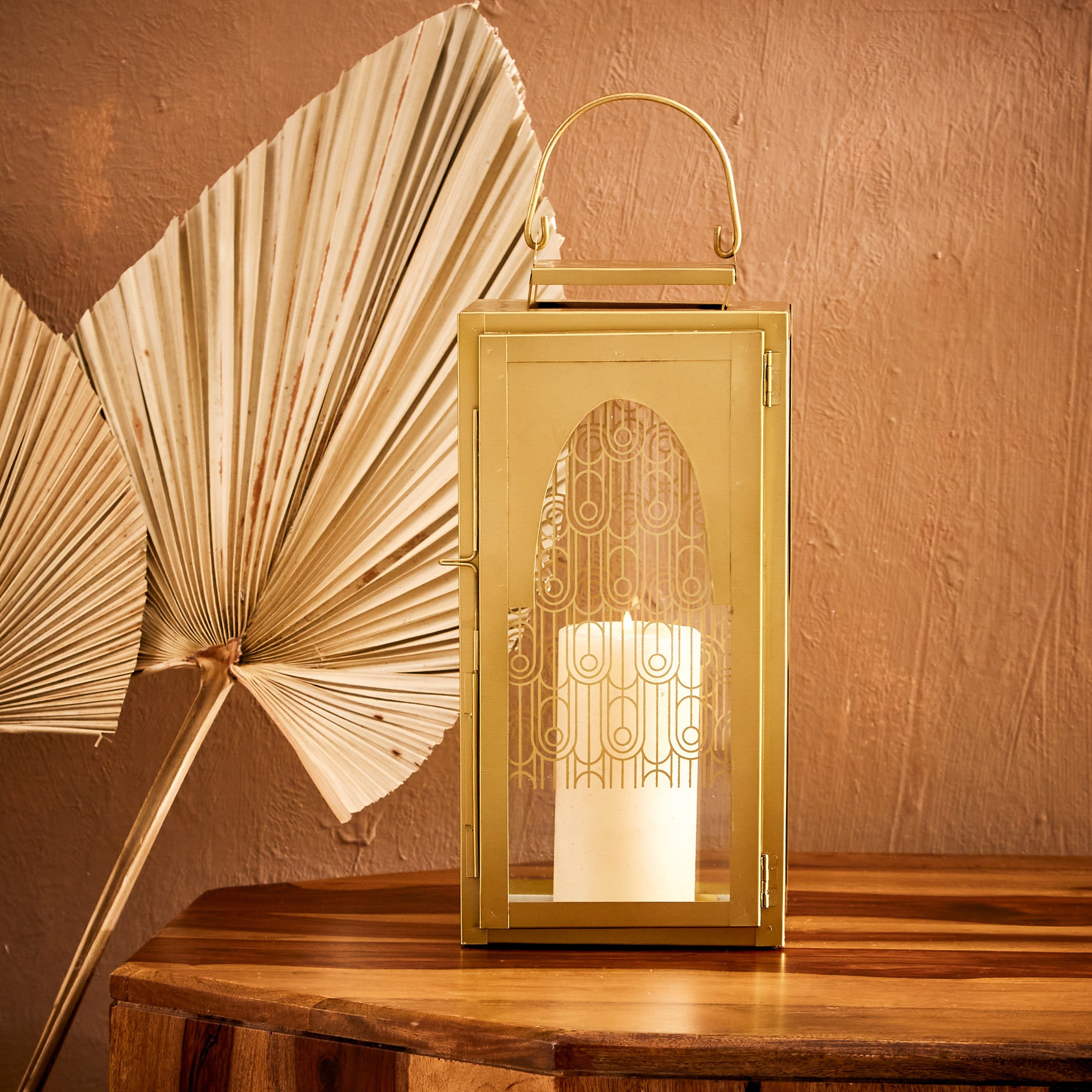 Aykiz Metal Square Tall Lantern - 15x15x33 cm-hbxdecorandfurnishings-homeaccessories-lanterns-image-1