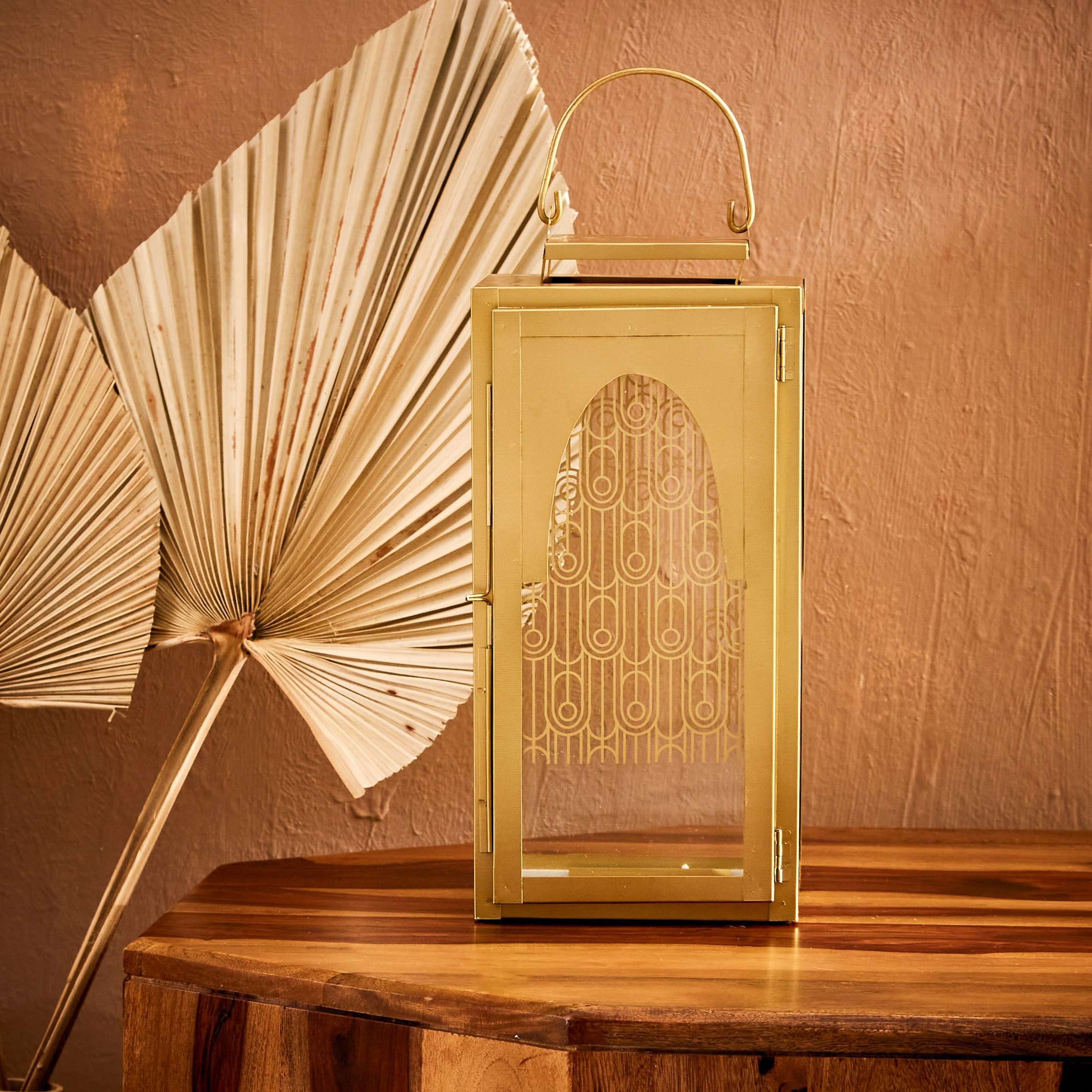 Aykiz Metal Square Tall Lantern - 15x15x33 cm-hbxdecorandfurnishings-homeaccessories-lanterns-image-2