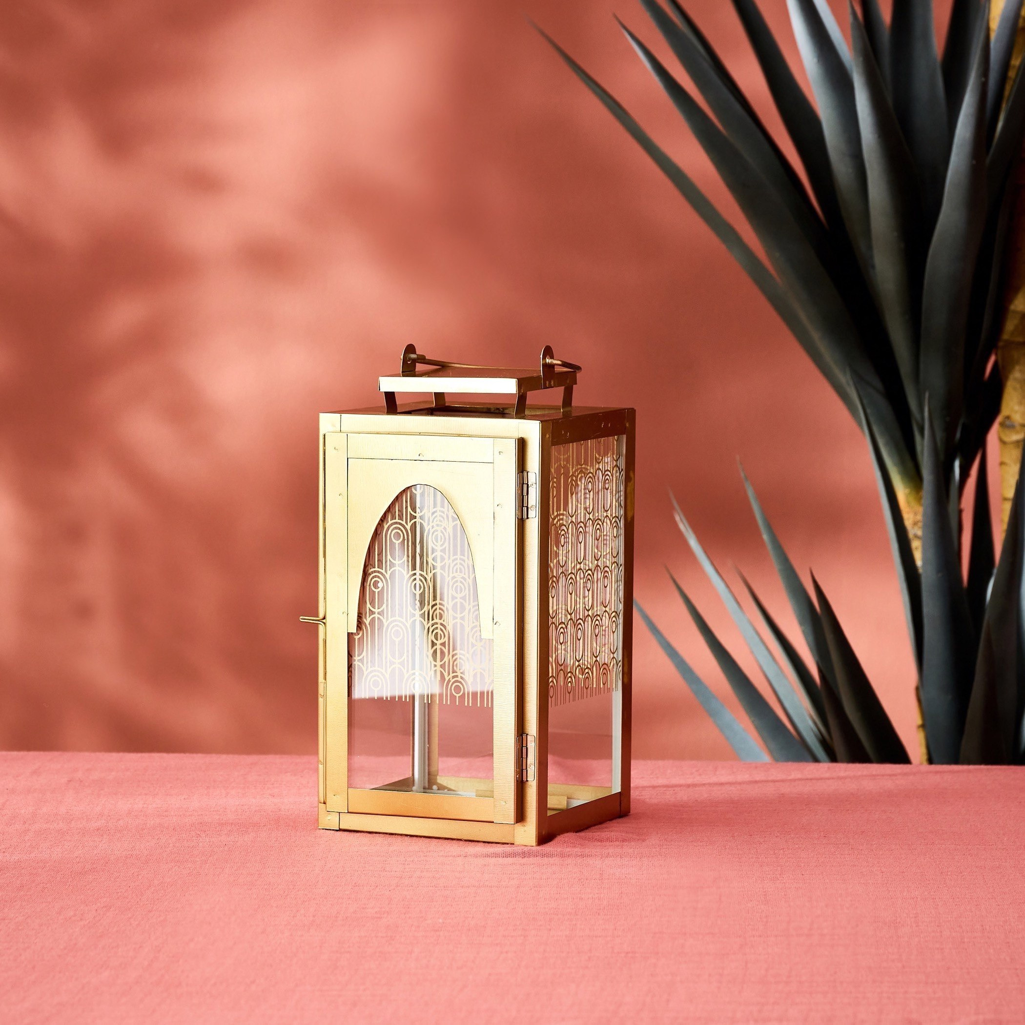 Aykiz Metal Tall Square Lantern - 13x13x25 cm-hbxdecorandfurnishings-homeaccessories-lanterns-image-2