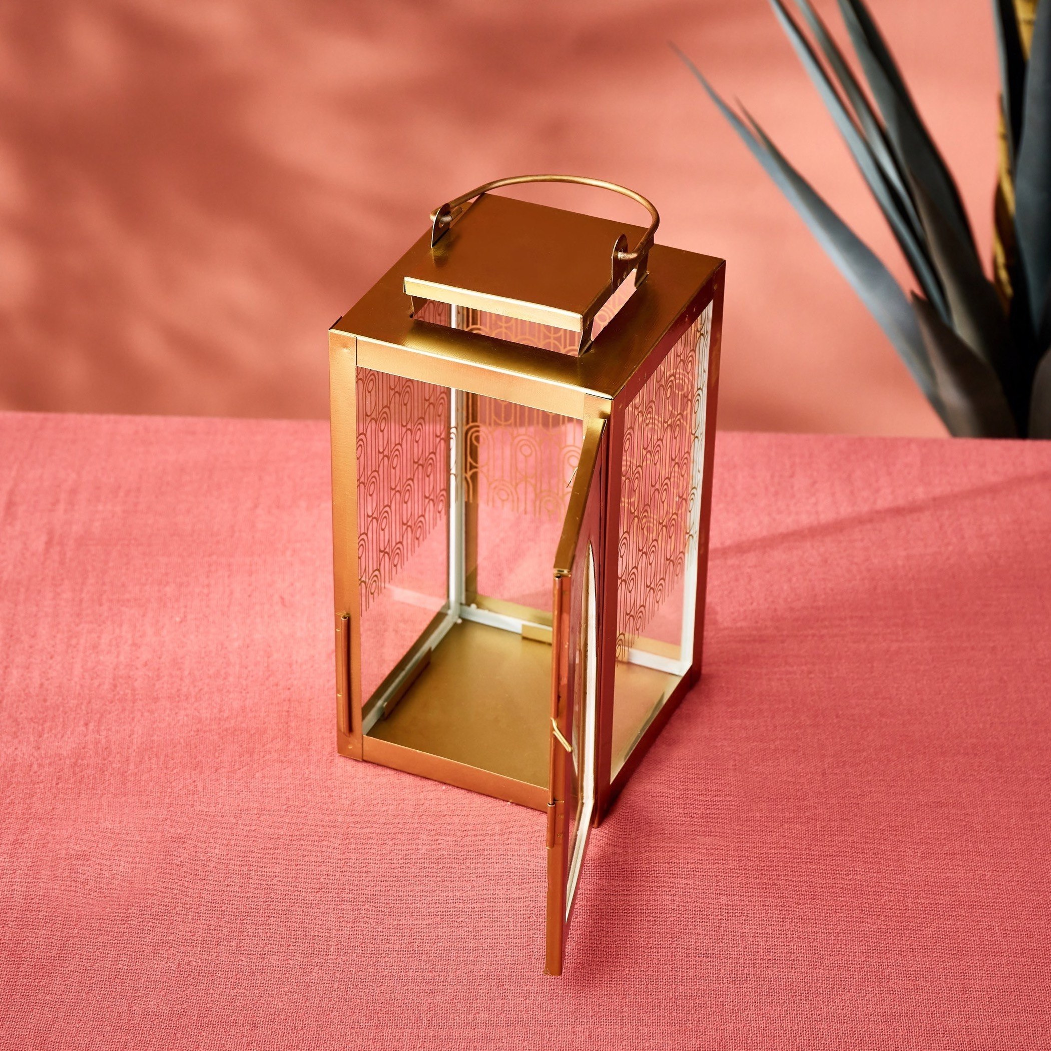 Aykiz Metal Tall Square Lantern - 13x13x25 cm-hbxdecorandfurnishings-homeaccessories-lanterns-image-3
