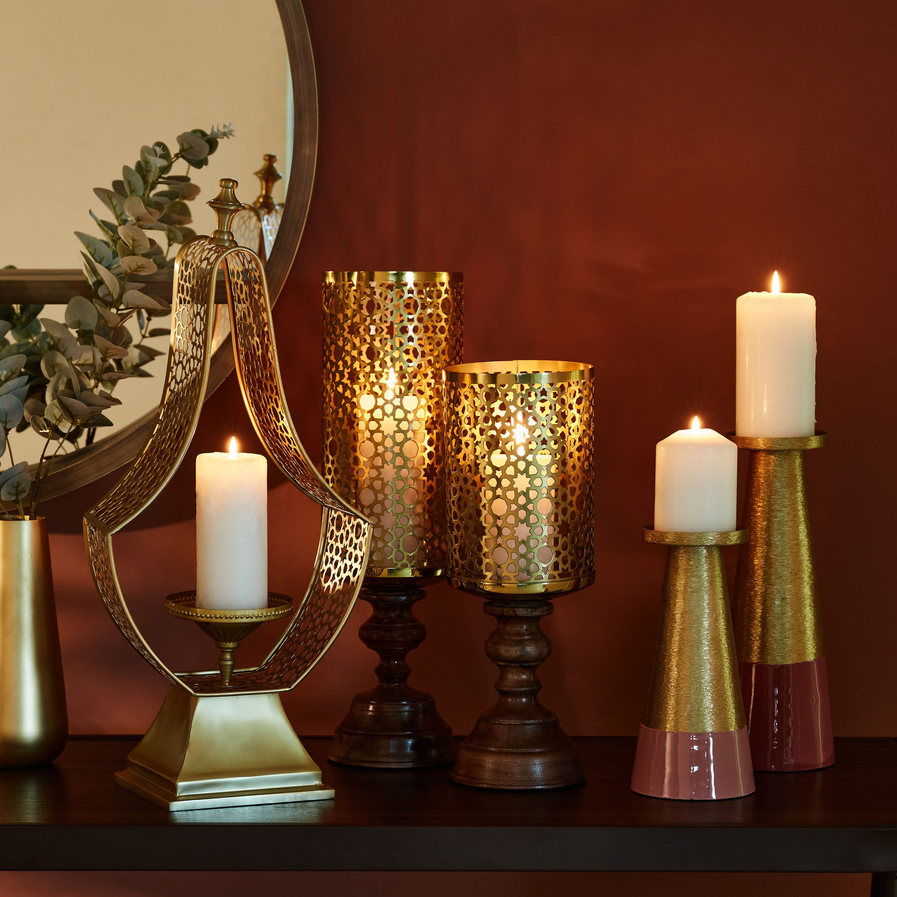 حامل شموع عمودي معدني كبير مطلي من آيكيز - 10x10x30 سم-hbxlivingroom-decorandaccessories-candleholders-image-6