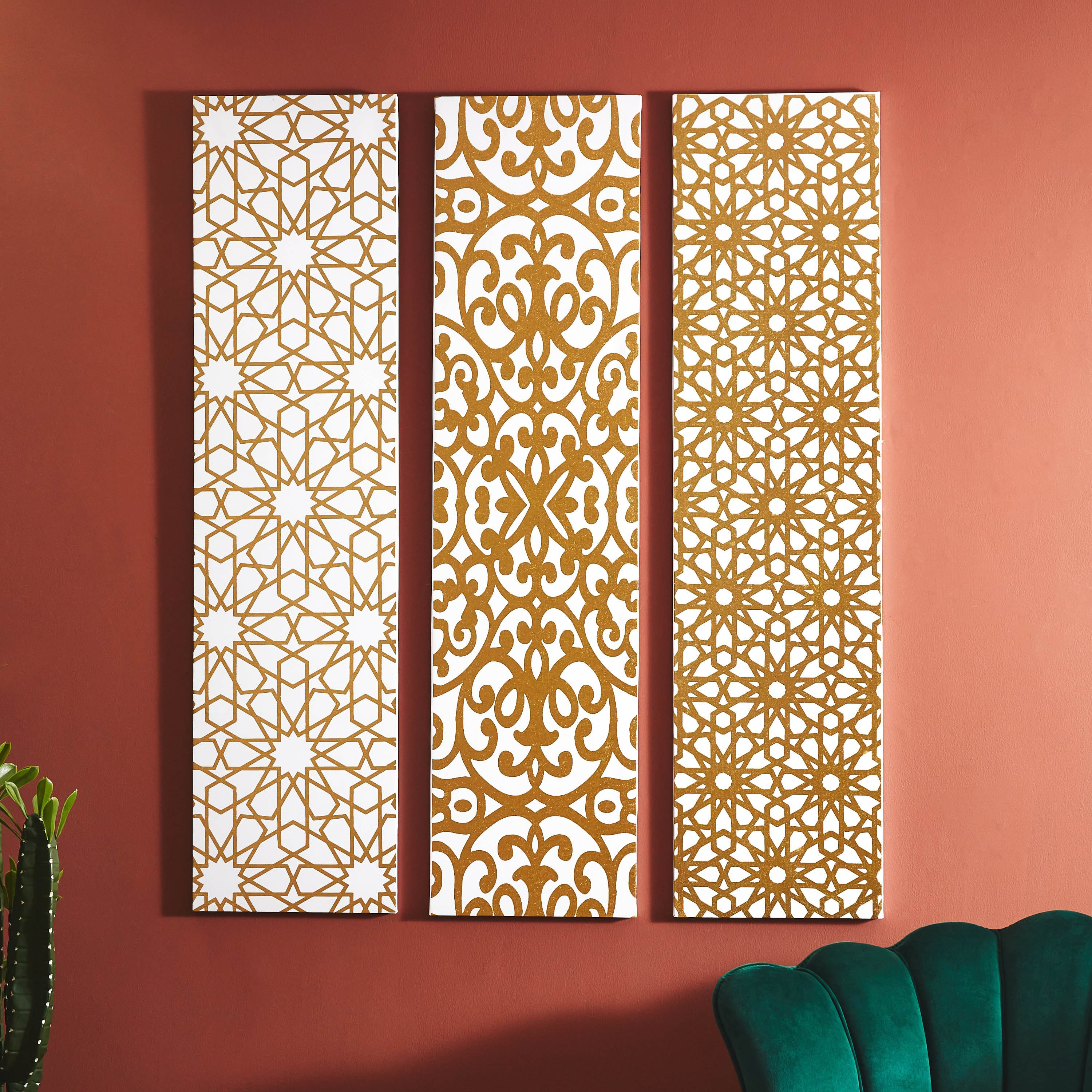 طقم لوحات حائط كانفاس مؤطرة 3 قطع من دمشق - 30x2x120 سم-PROMO_HB_AE_B1G1_250925-image-1