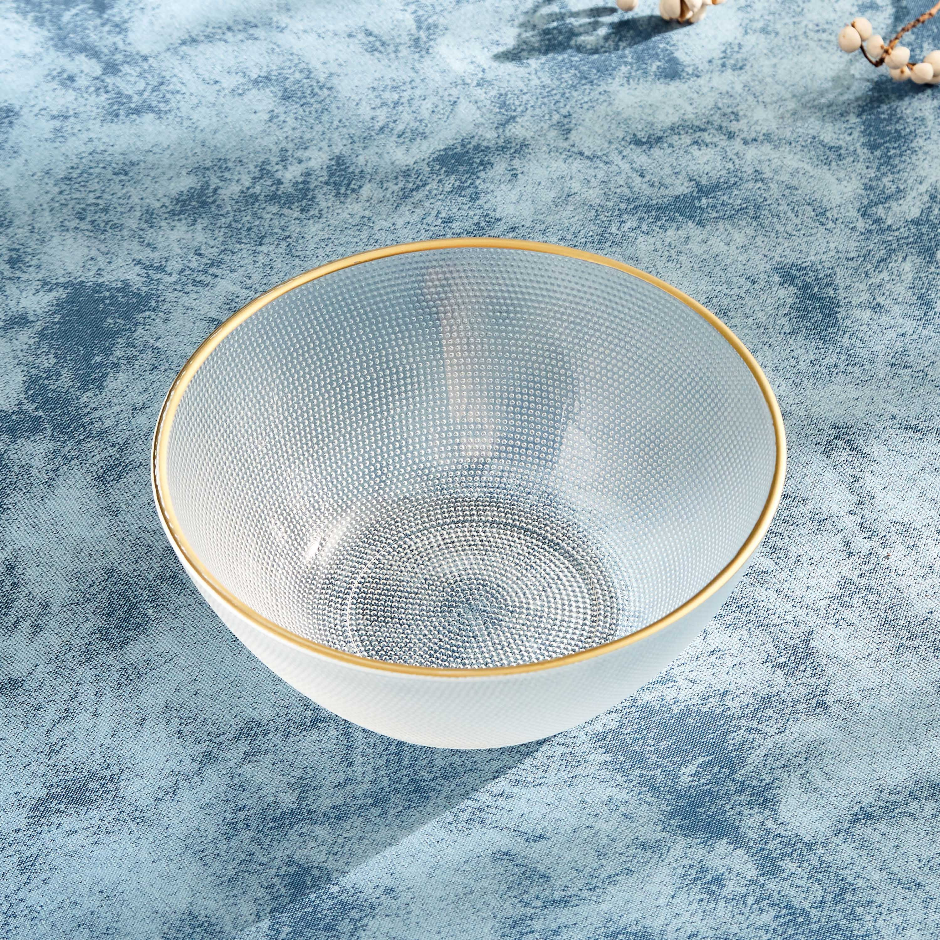 Festive Glass Bowl with Gold Line - 15 cm-hbxdecorandfurnishings-tabletop-serveware-image-2