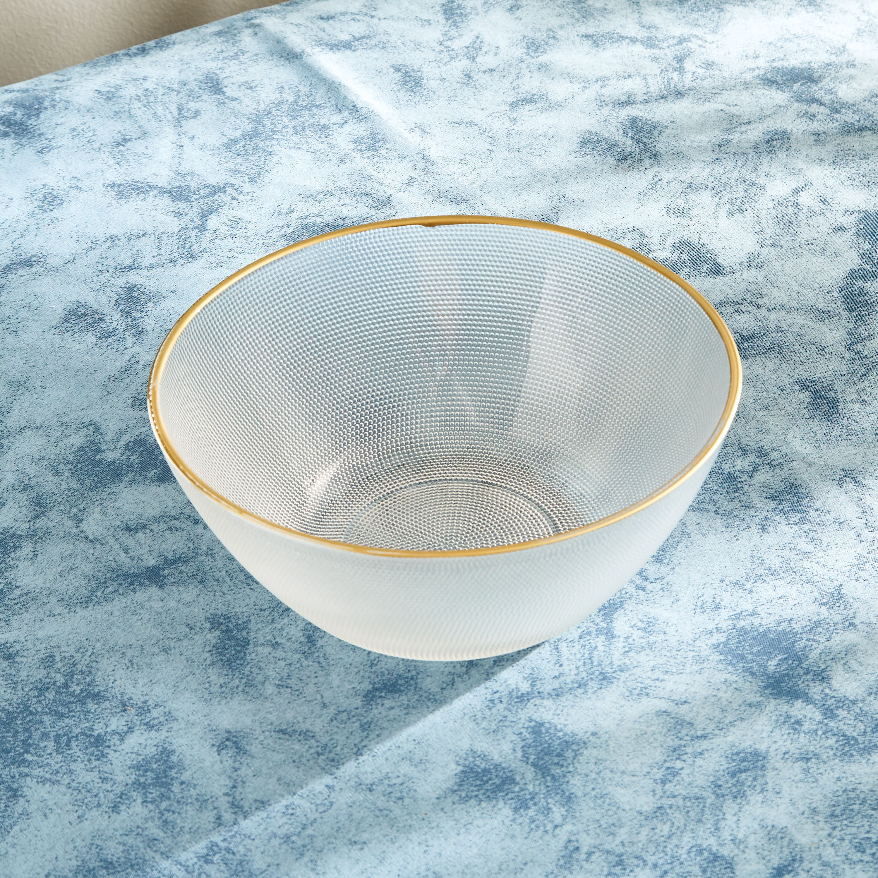 Festive Glass Bowl with Metallic Line - 22.6 cm-hbxdecorandfurnishings-tabletop-serveware-image-2