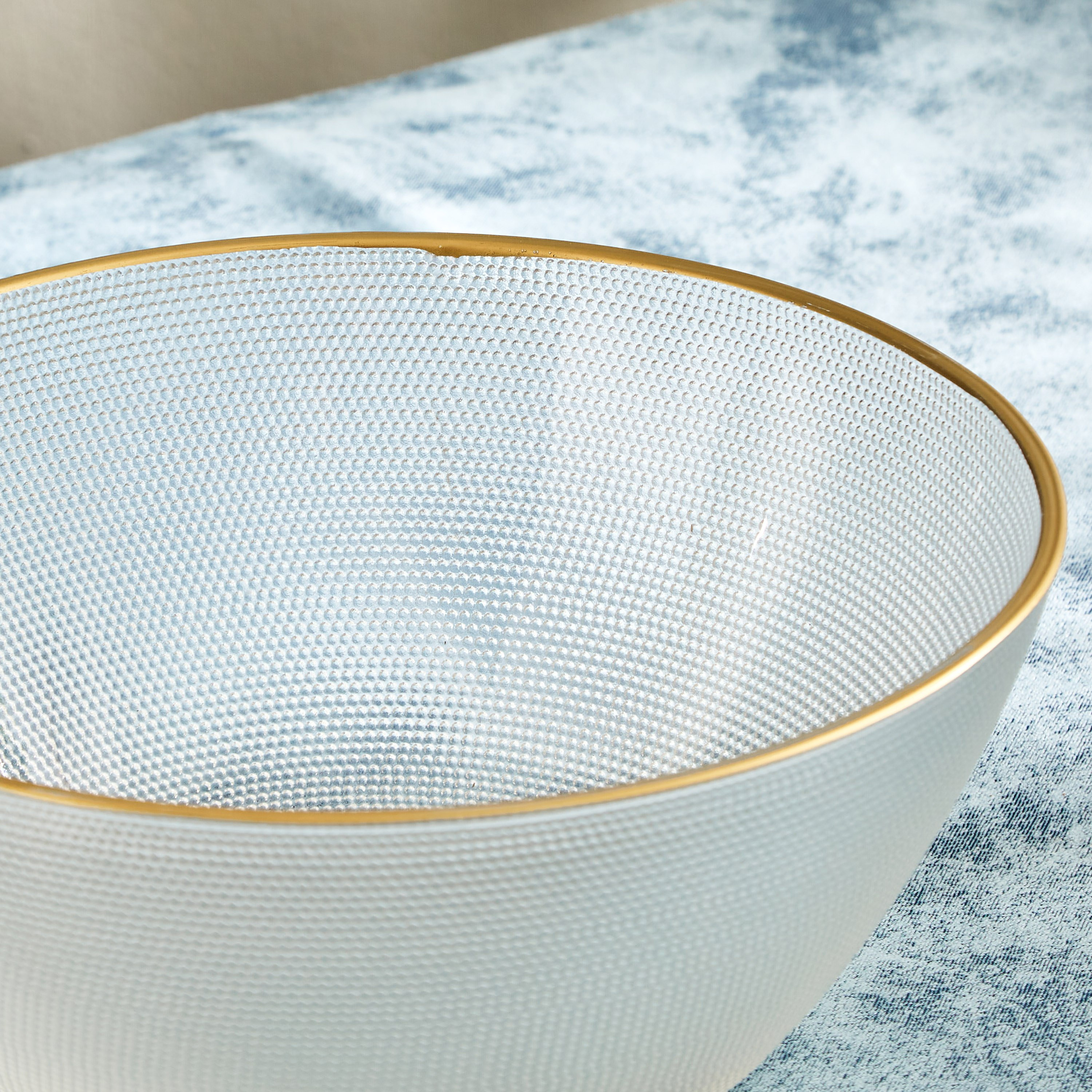 Festive Glass Bowl with Metallic Line - 22.6 cm-hbxdecorandfurnishings-tabletop-serveware-image-3