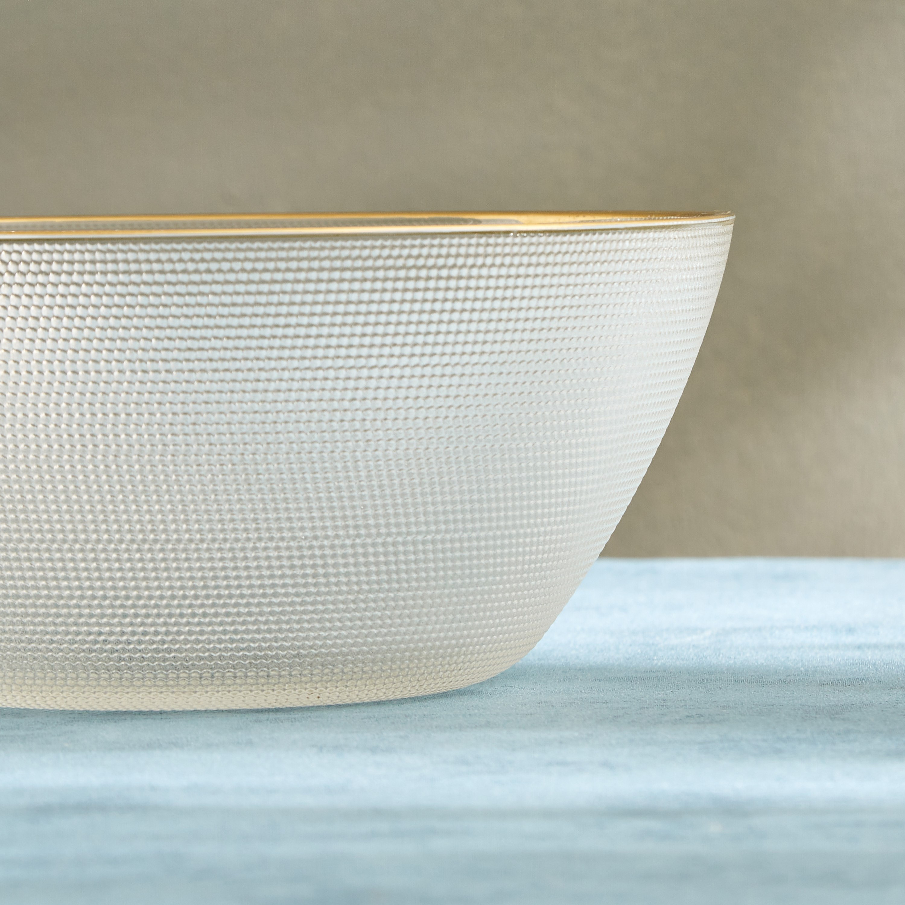 Festive Glass Bowl with Metallic Line - 22.6 cm-hbxdecorandfurnishings-tabletop-serveware-image-4