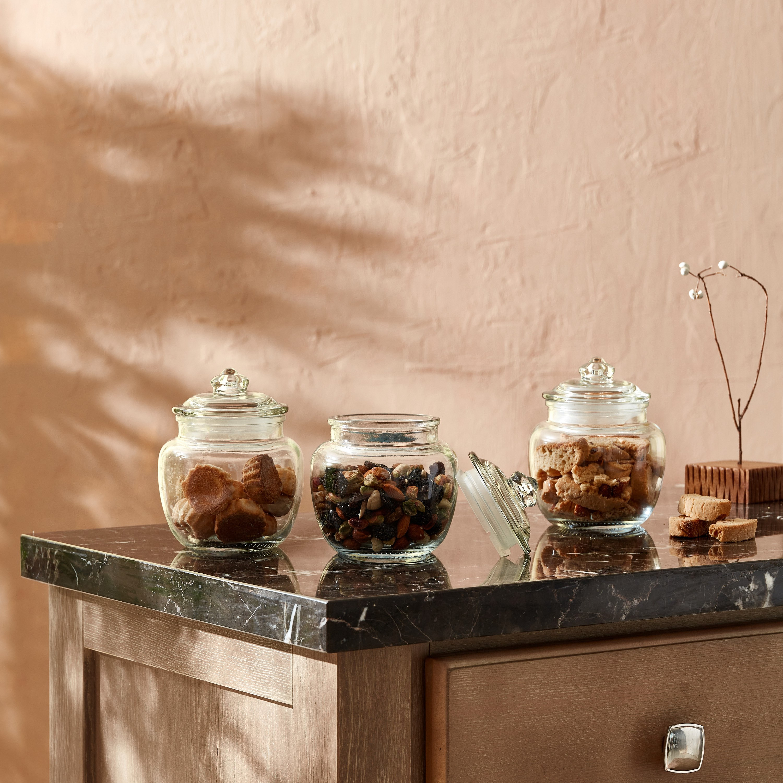 Atlanta 3-Piece Belly Glass Jar Set - 600 ml-hbxhomeware-hbxkitchen-image-4
