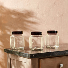 Atlanta 3-Piece Cerise Glass Jar Set - 1.2 L