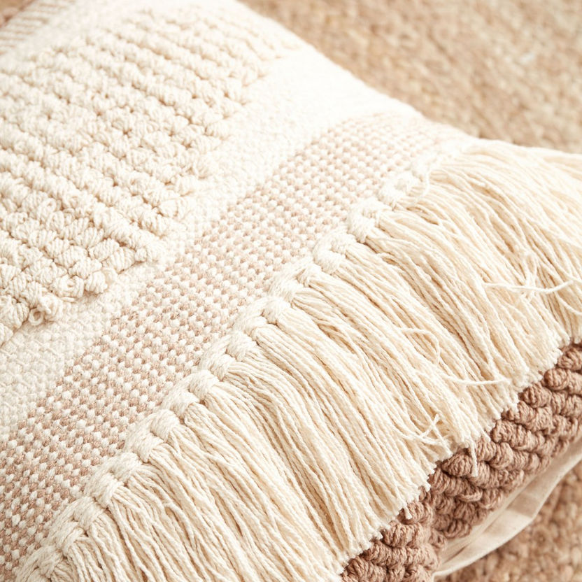 Rhea Cotton Handmade Filled Cushion - 45x45 cm-Filled Cushions-image-2