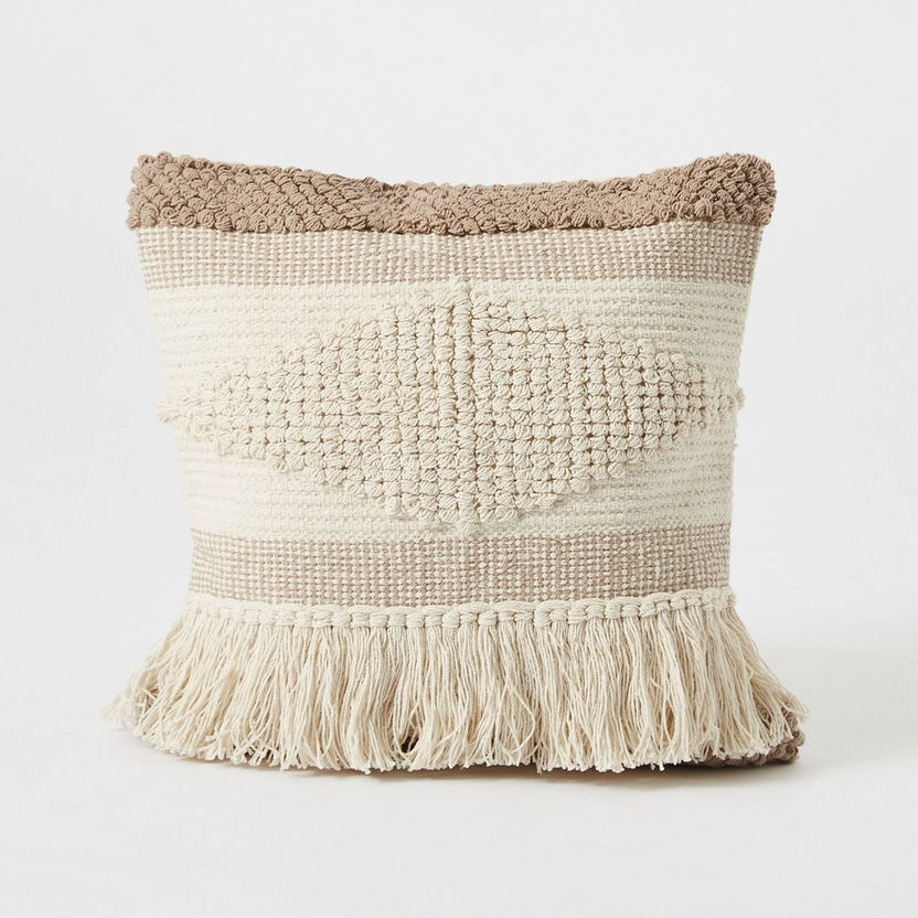 Rhea Cotton Handmade Filled Cushion - 45x45 cm-Filled Cushions-image-5